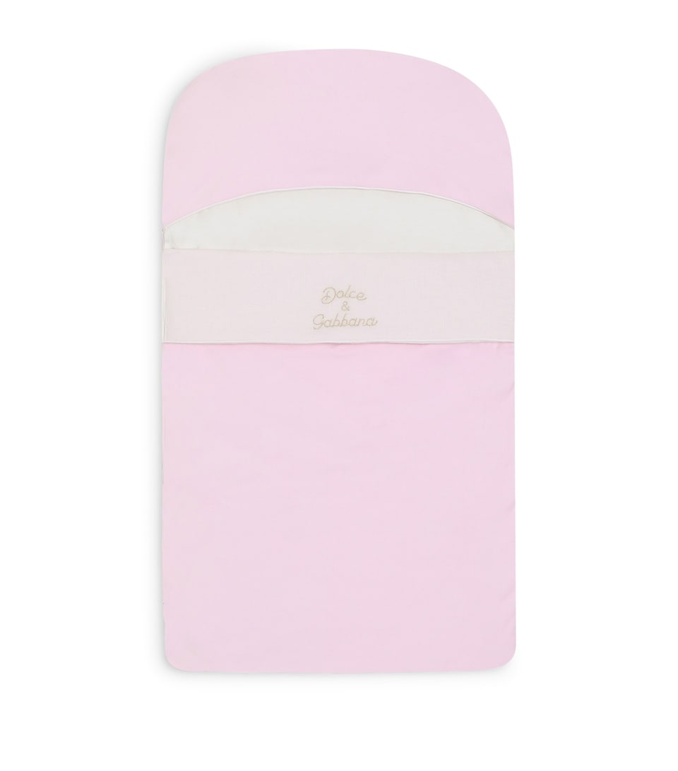 Dolce&Gabbana Kids Cotton-Linen Logo Sleeping Nest Pink