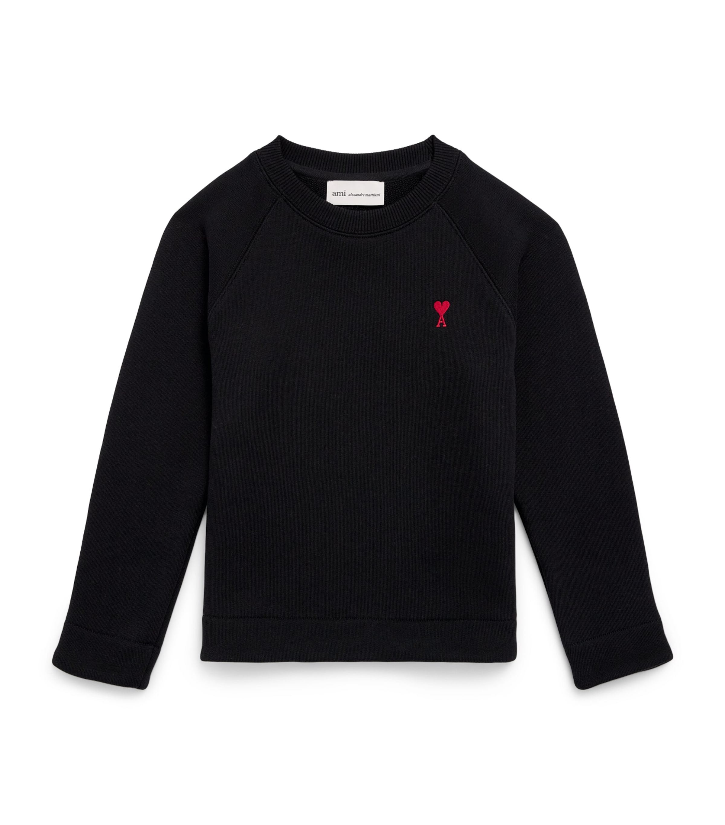AMI Paris Cotton Ami de Coeur Sweatshirt (4-12 Years) : Noir