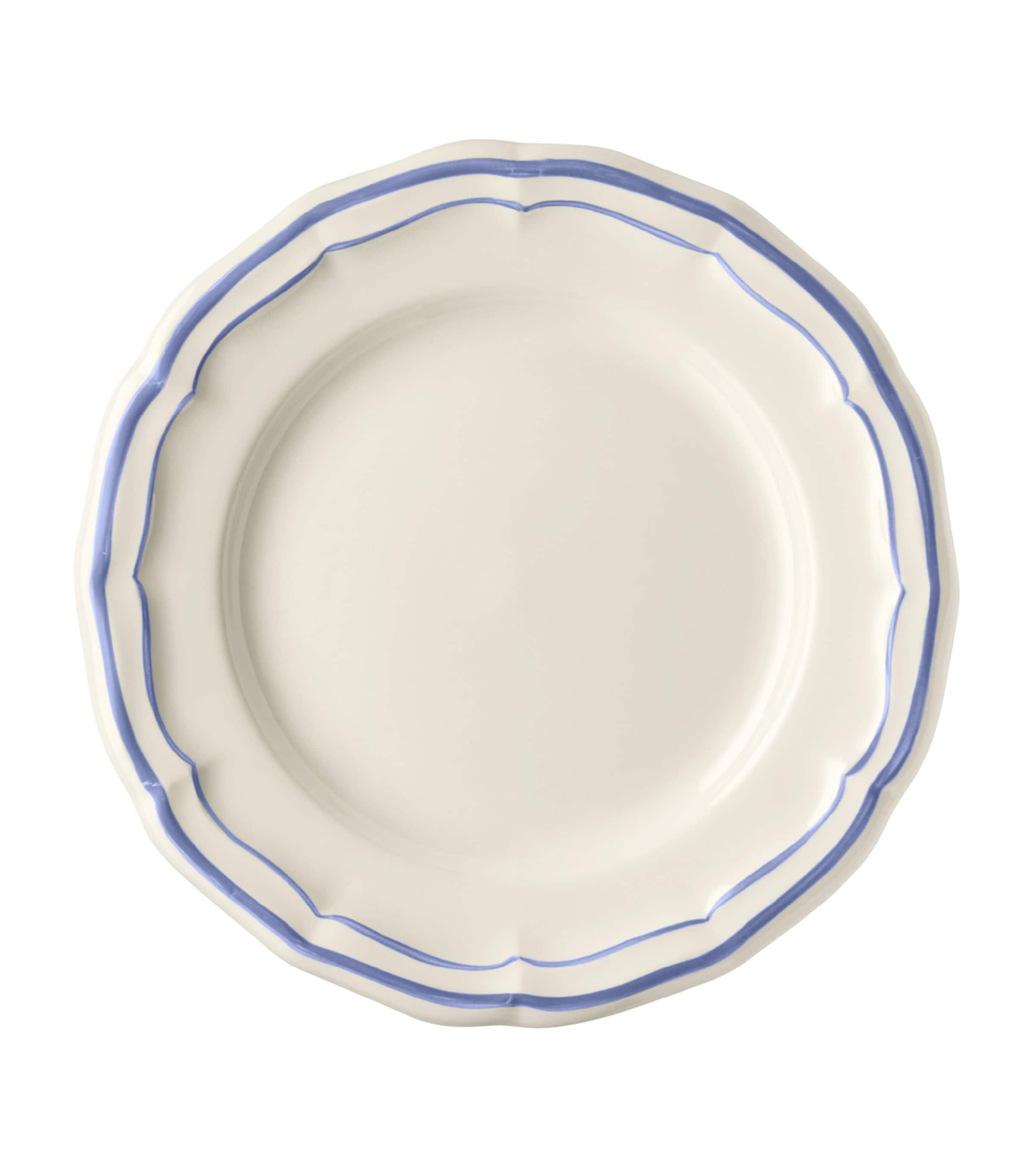 Gien Set of 4 Filet Bleu Canape Plates (16cm) White, Blue