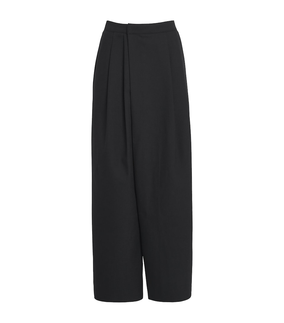 Source Unknown Womens Pleated Wide-Leg Leiko Trousers Bk