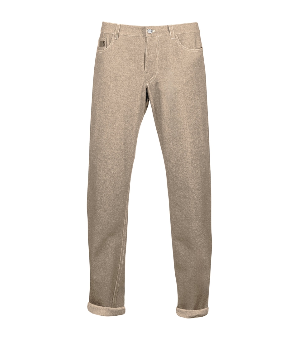 Cashmere-Blend Relaxed Jeans