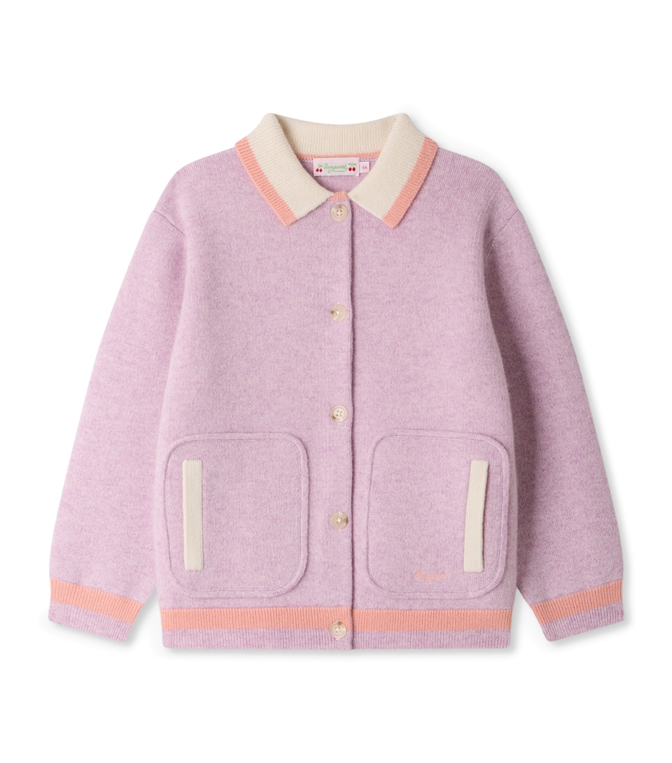Bonpoint Cashmere Collared Cardigan (4-8 Years) Lilas