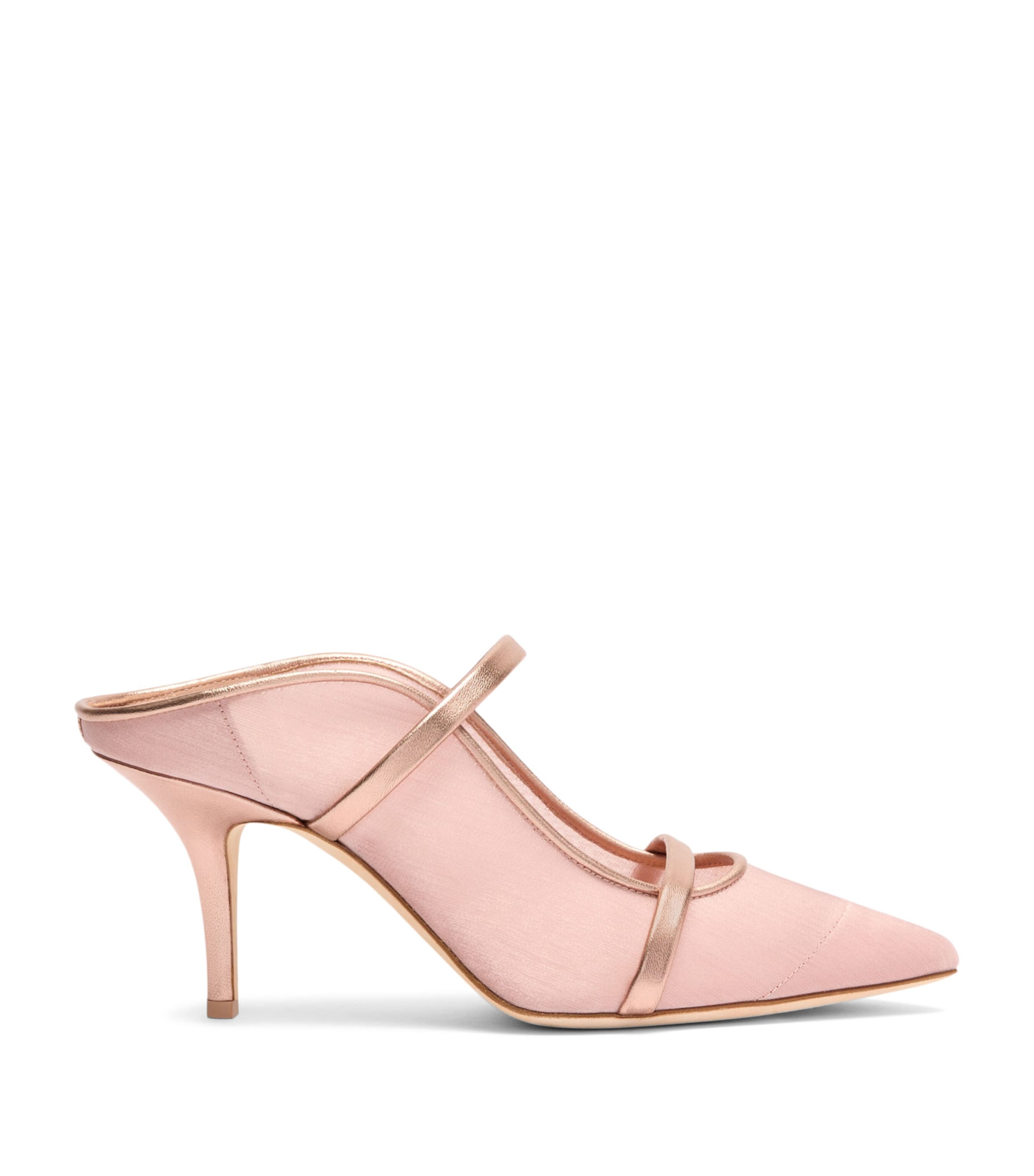 Organza and Leather Maureen Heeled Mules 70