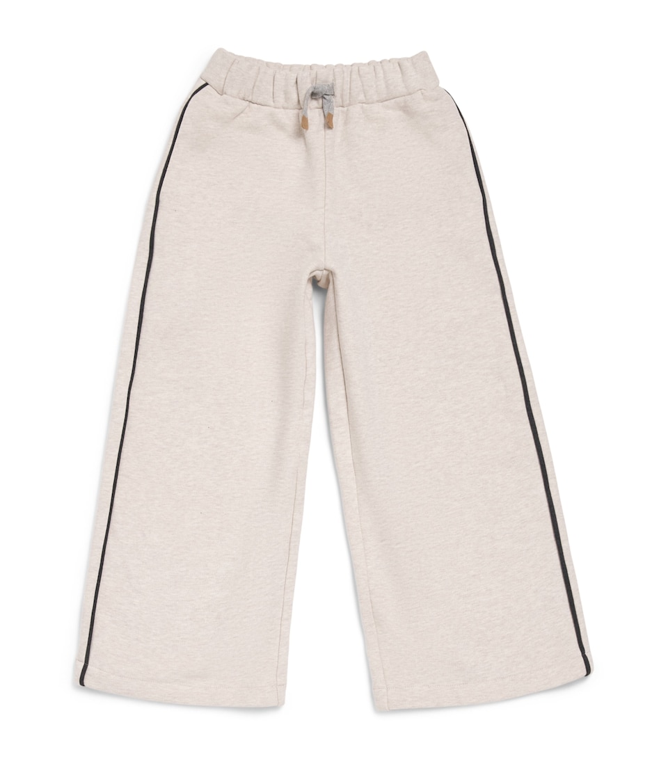 Eleventy Kids Cotton-Cashmere Drawstring Sweatpants (2-16 Years) Med Beige/charcoal