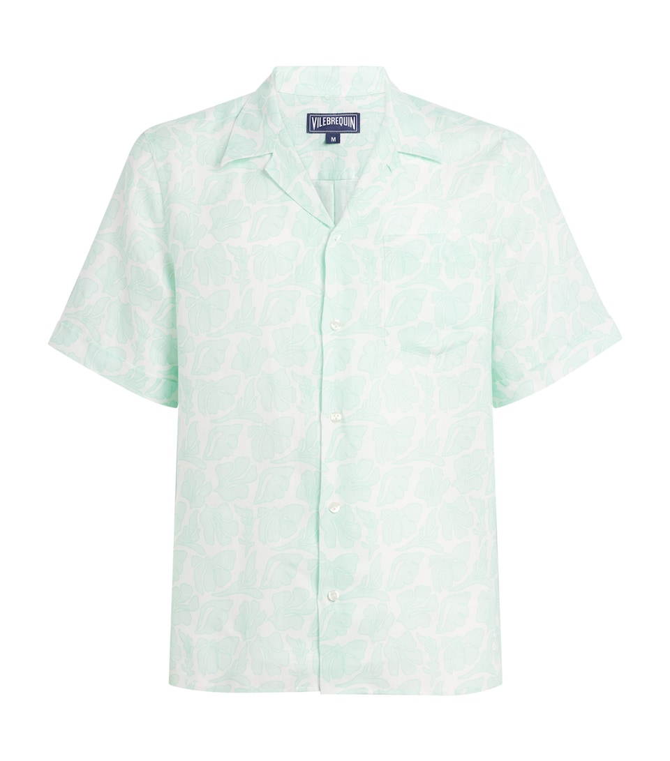 Vilebrequin Mens Linen Seashells Charli Shirt Blanc