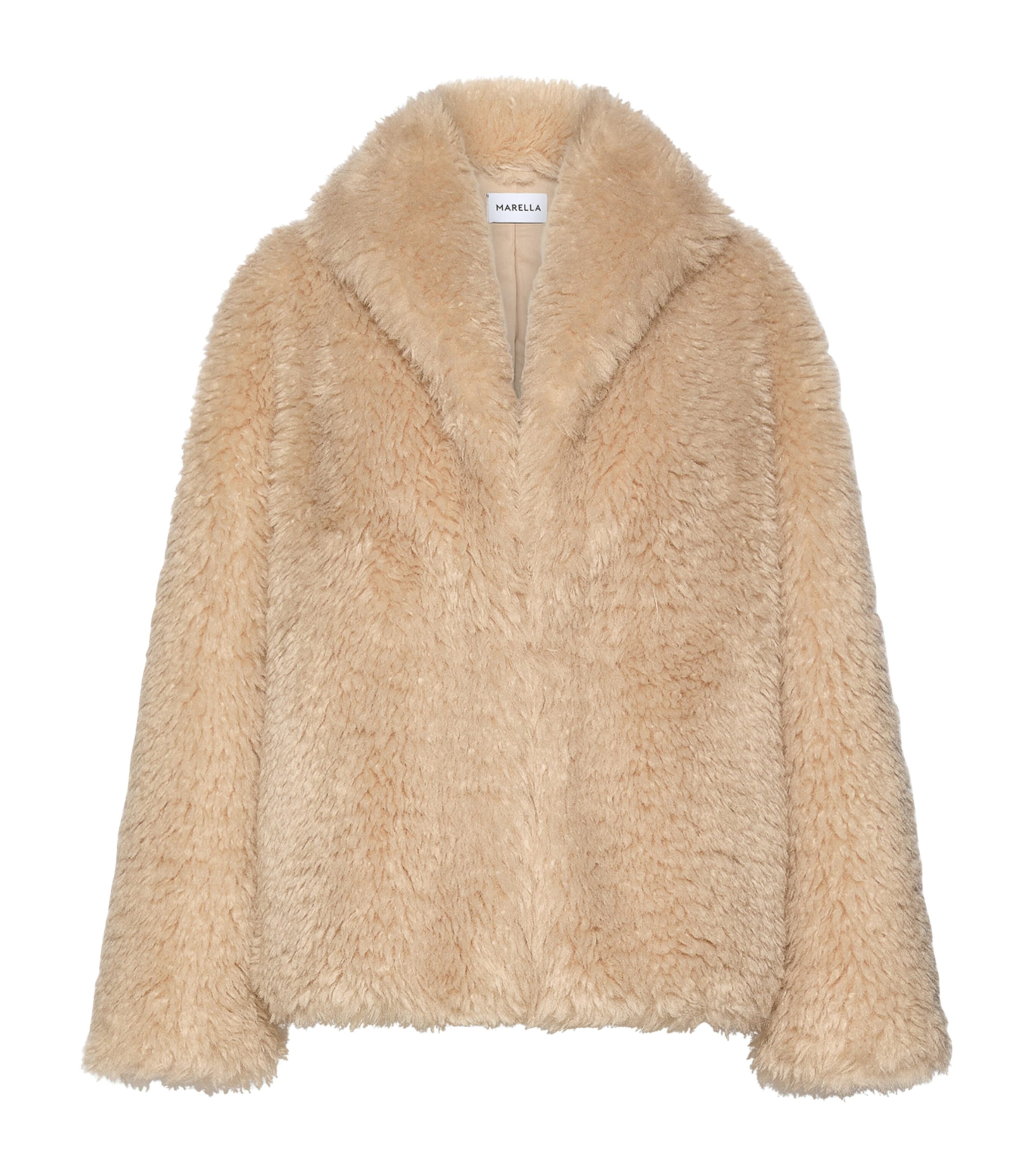 Marella Womens Faux Fur Jacket Sand