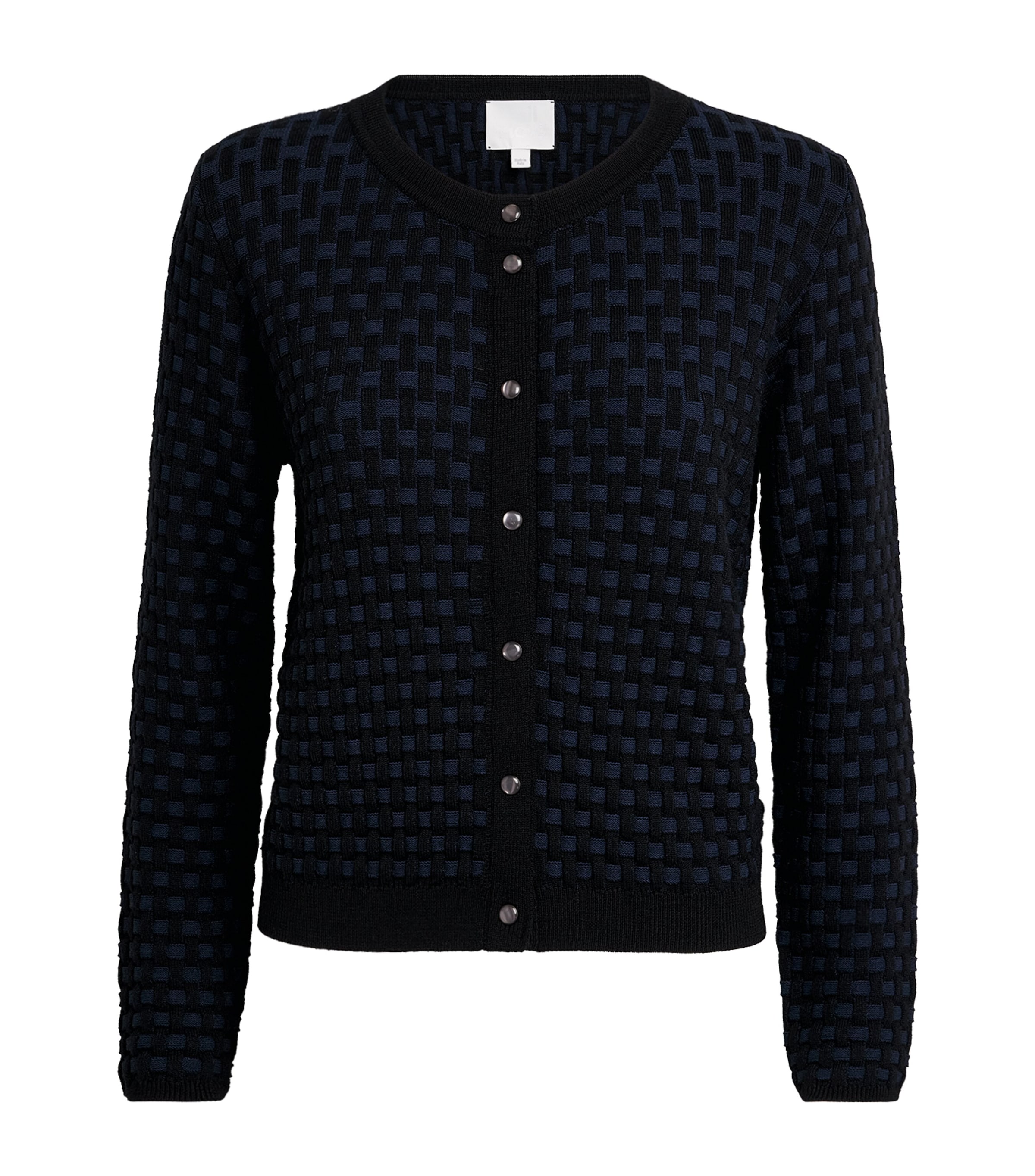 Molli Womens Wicker-Knit Molli Cardigan Deep Black Midnight