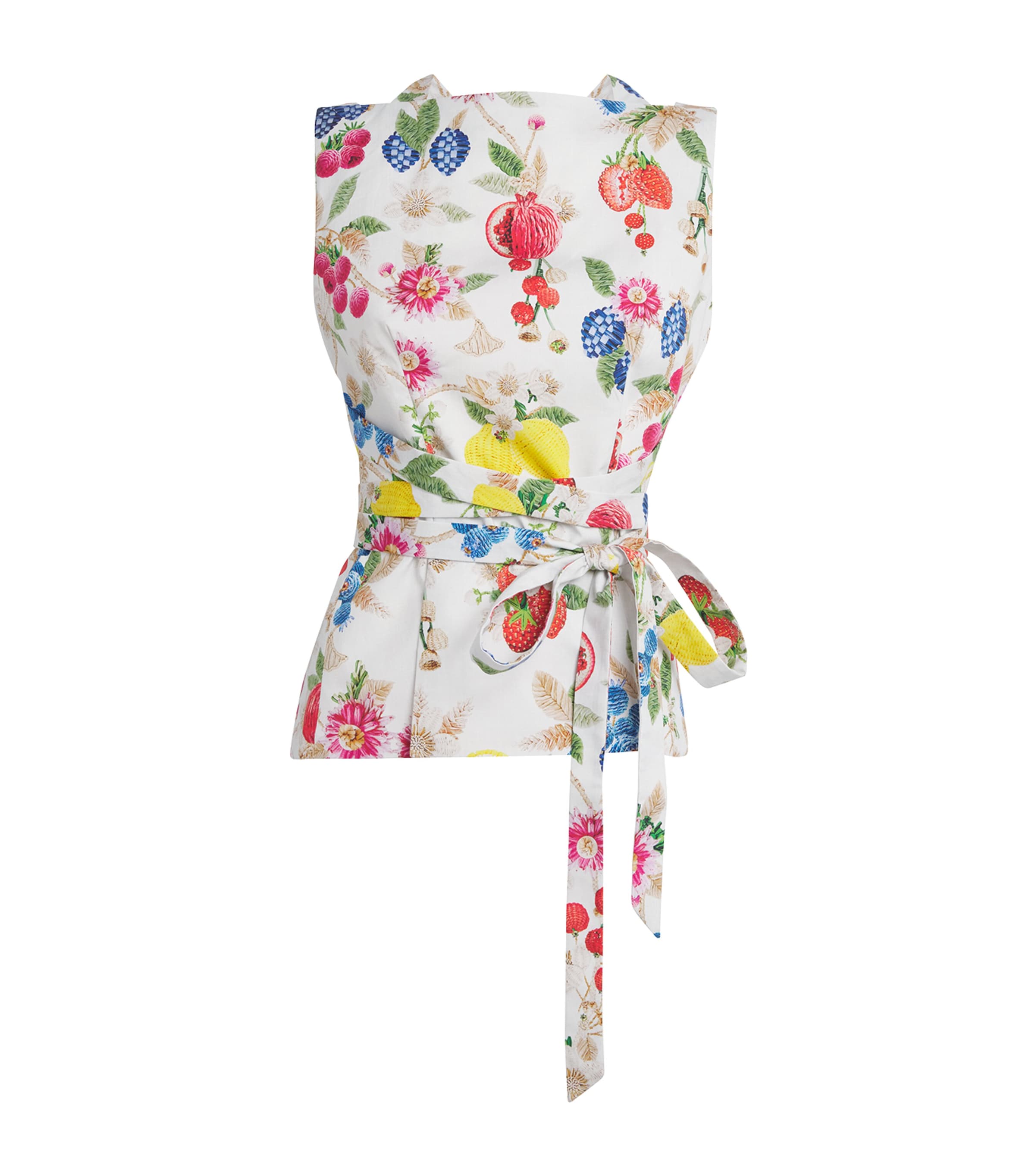 Mary Katrantzou Womens Stretch-Cotton Juda Top Fruitavola Aop
