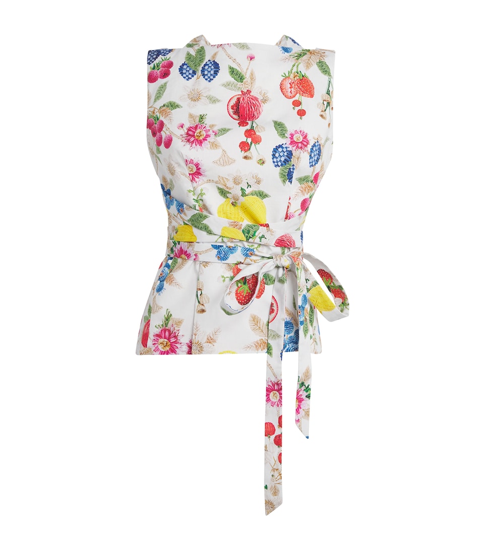 Mary Katrantzou Womens Stretch-Cotton Juda Top Fruitavola Aop