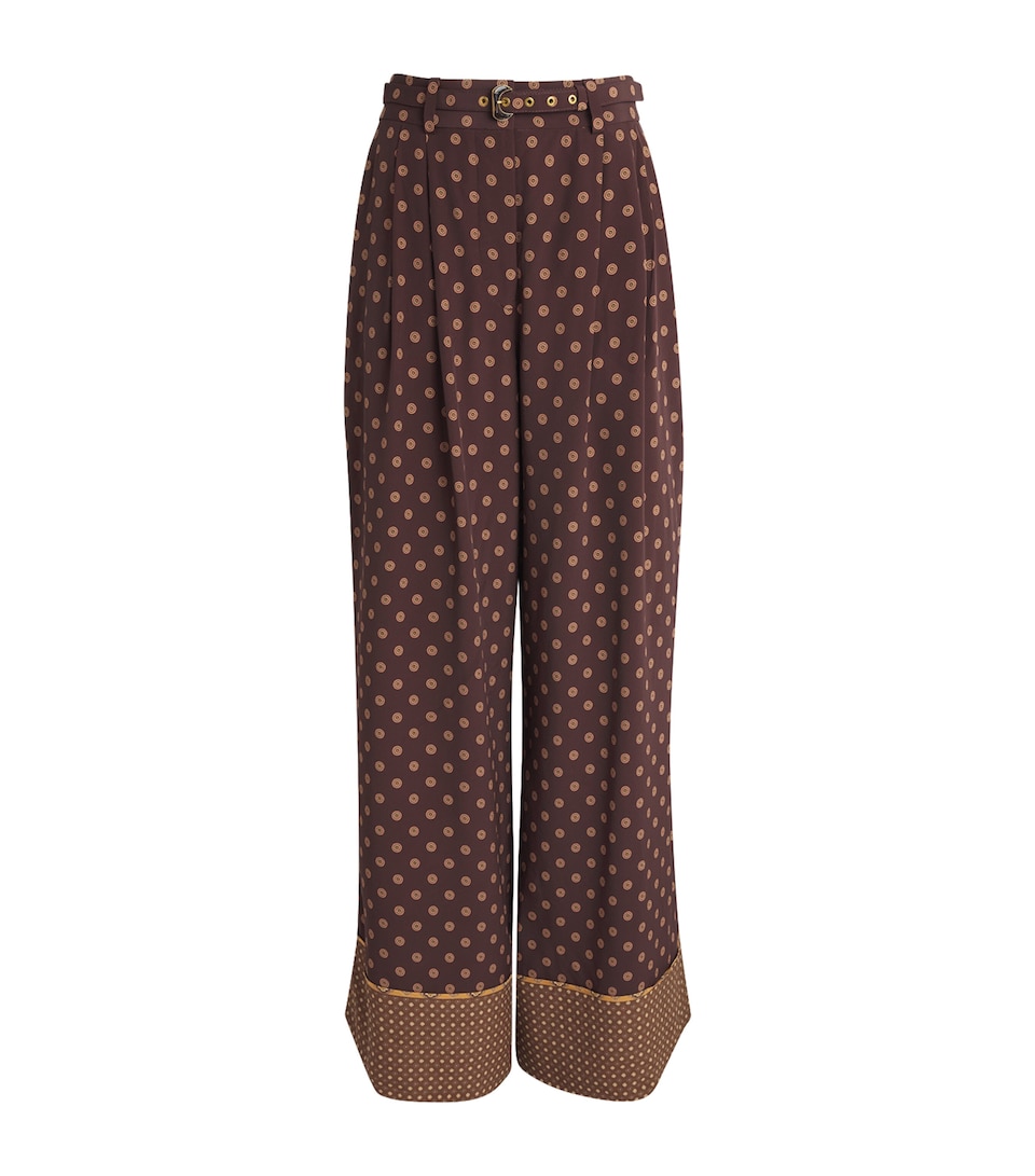 Zimmermann Womens Printed Wide-Leg Trousers Multi Geo Print