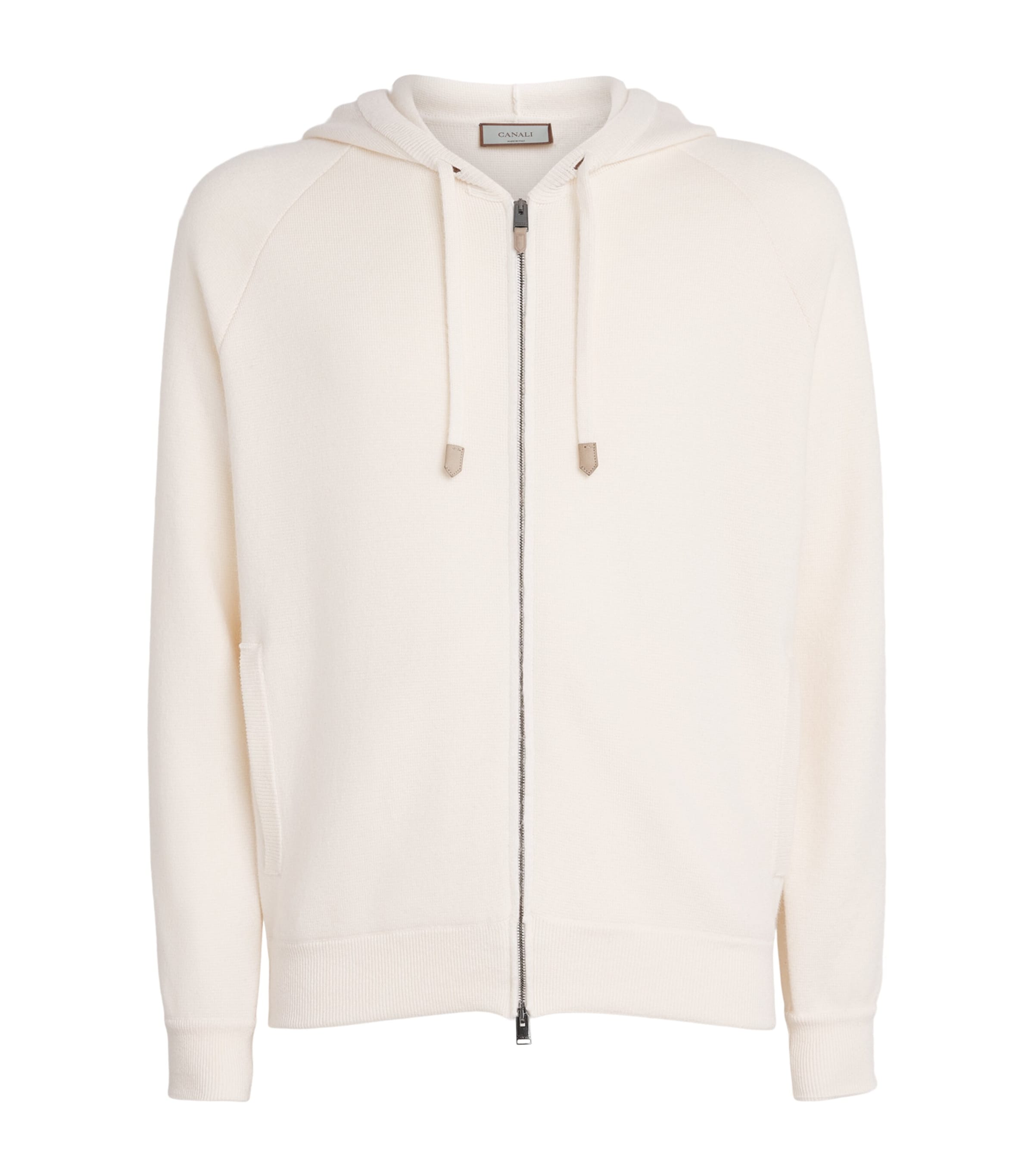 Canali Mens Wool-Cashmere Zip-Up Hoodie