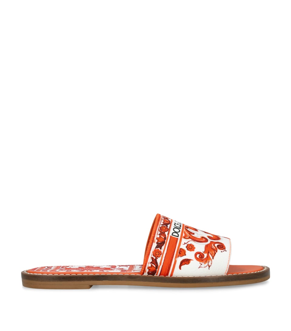 Dolce&Gabbana Kids Majolica Slides Orange