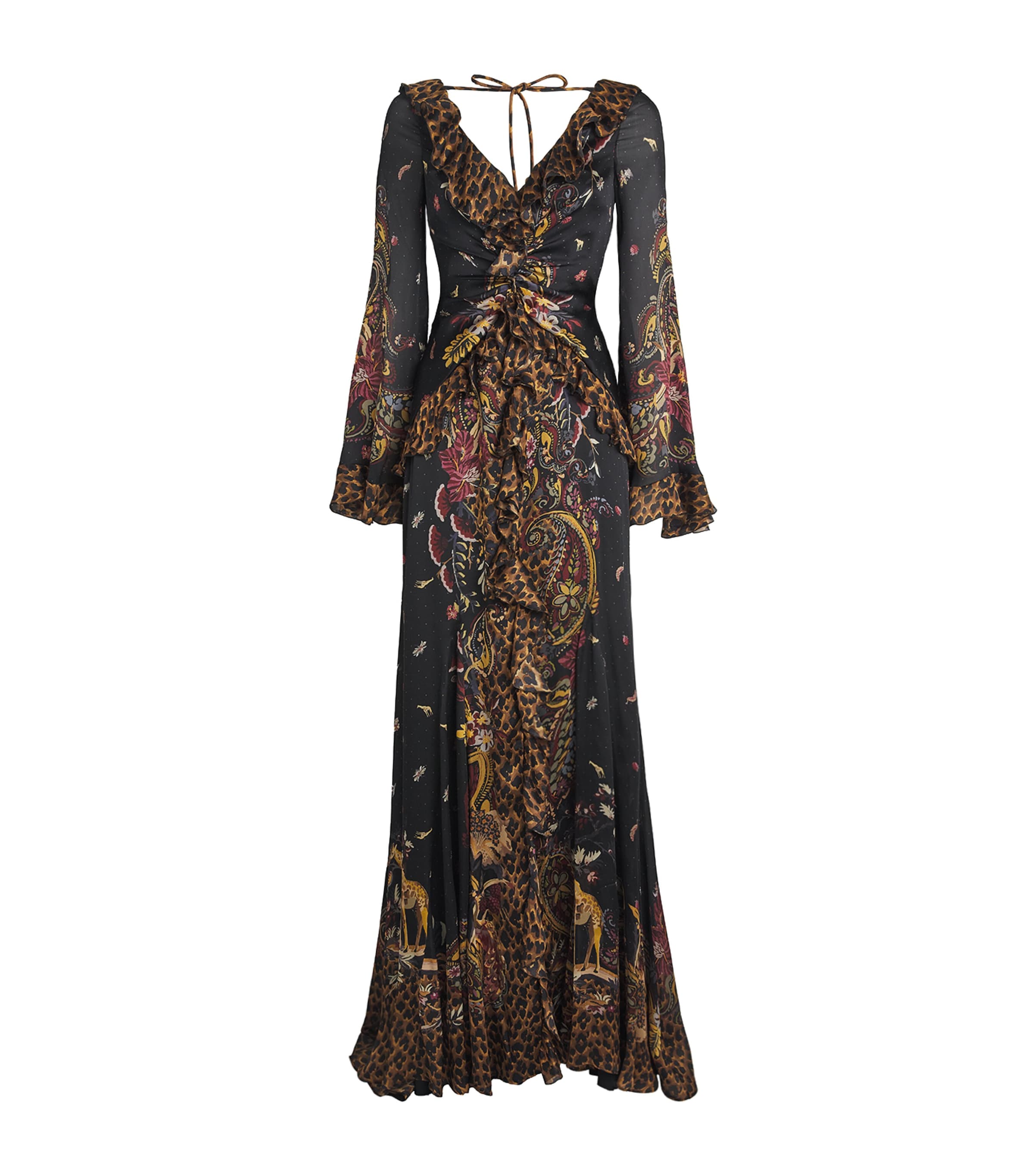 Etro Womens Silk Paisley Maxi Dress Black