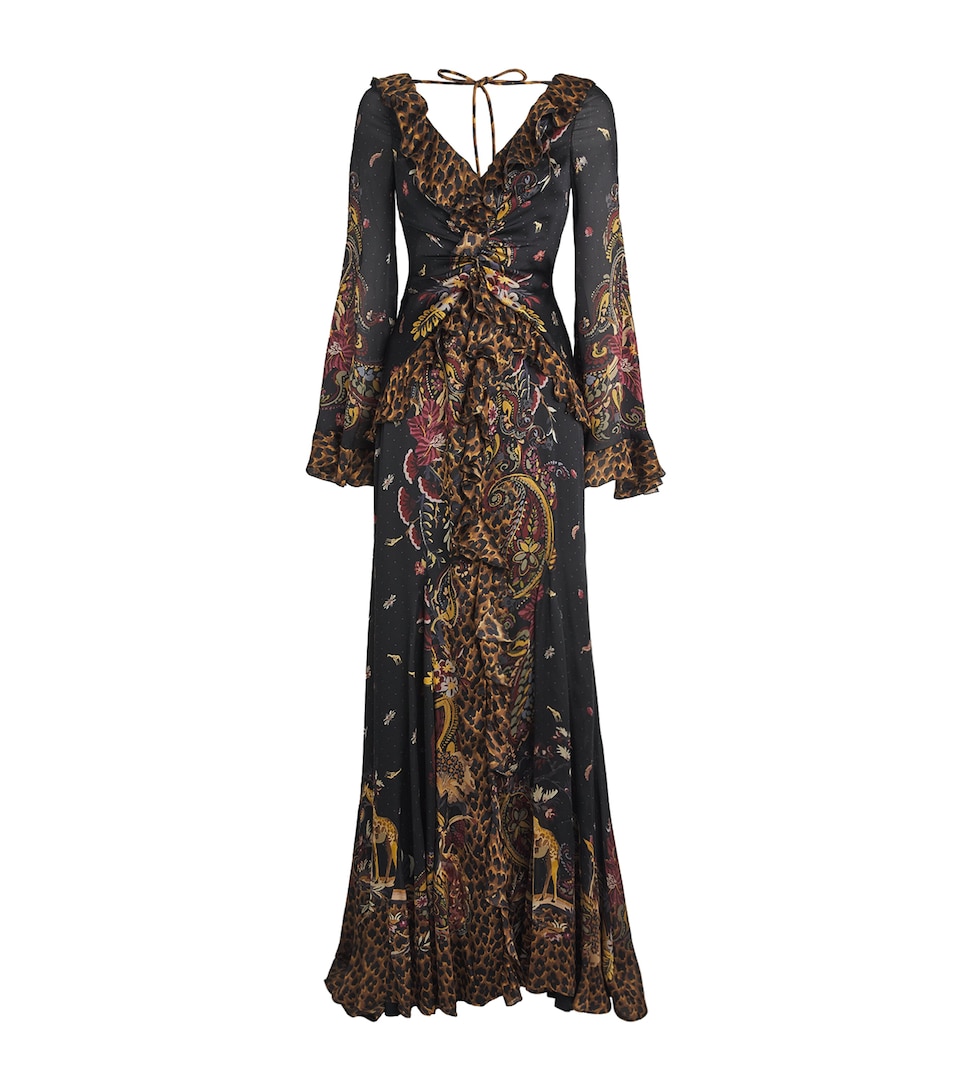 Etro Womens Silk Paisley Maxi Dress Black