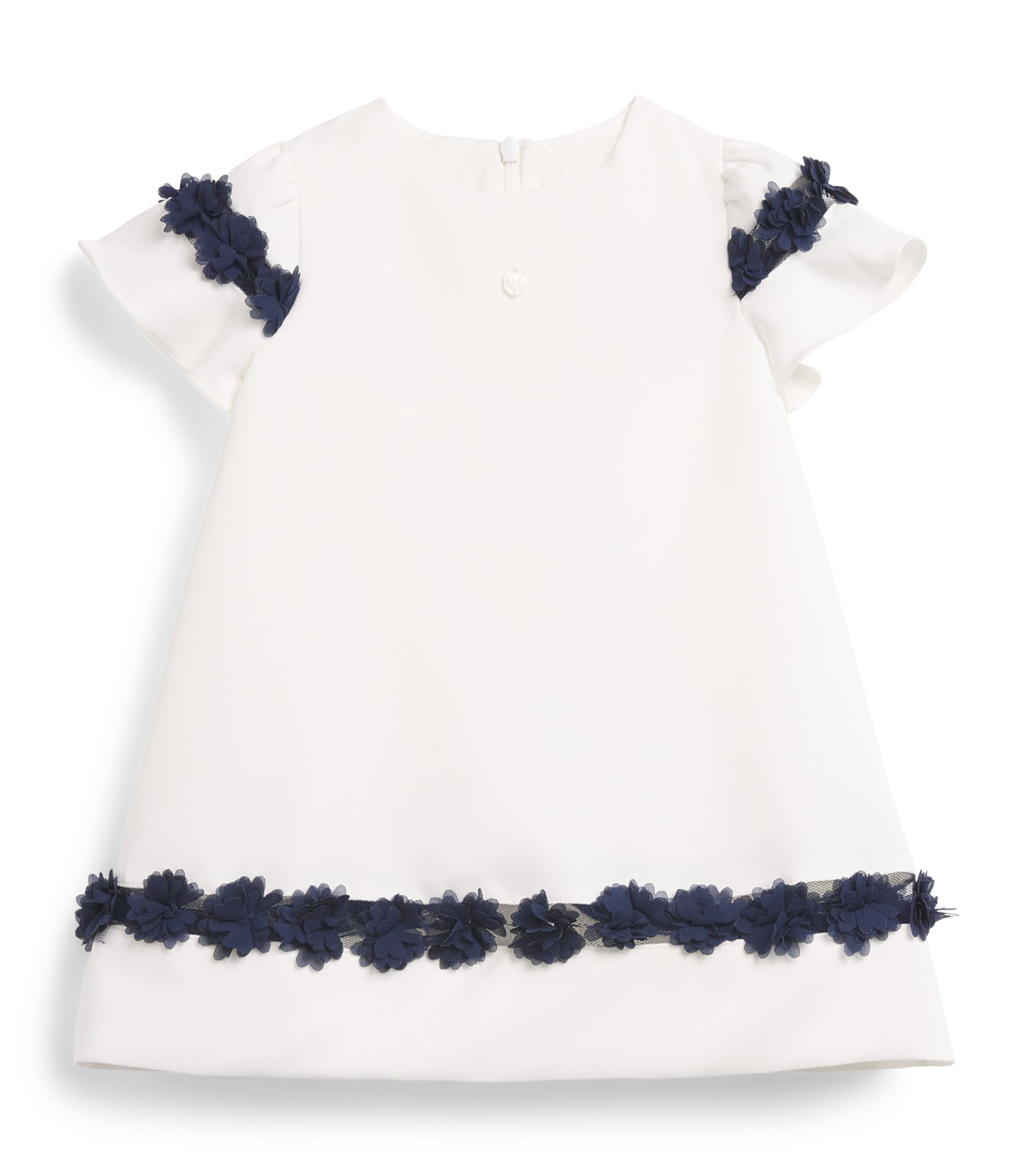 Patachou Crepe Appliqué Dress (6 Months-4 Years) Ivory
