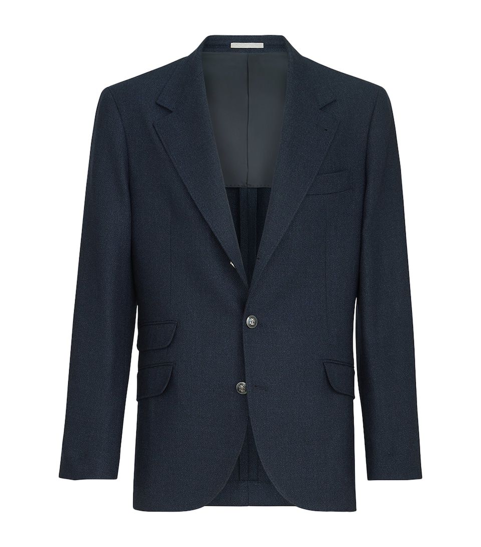Brunello Cucinelli Mens Mouliné Virgin Wool Twill Deconstructed Blazer