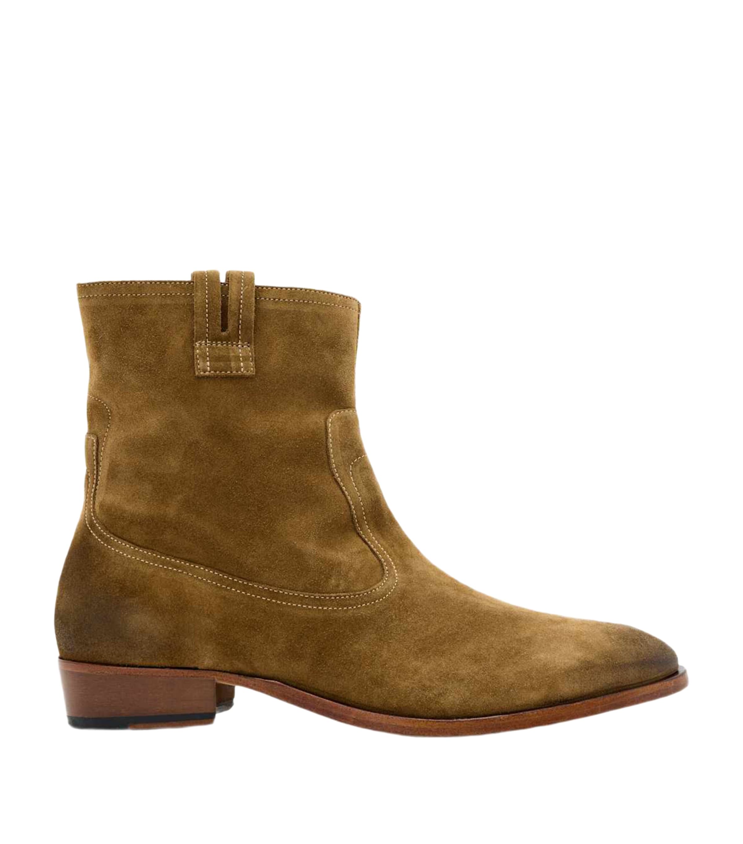 AllSaints Suede Jura Ankle Boots Tobacco Brown