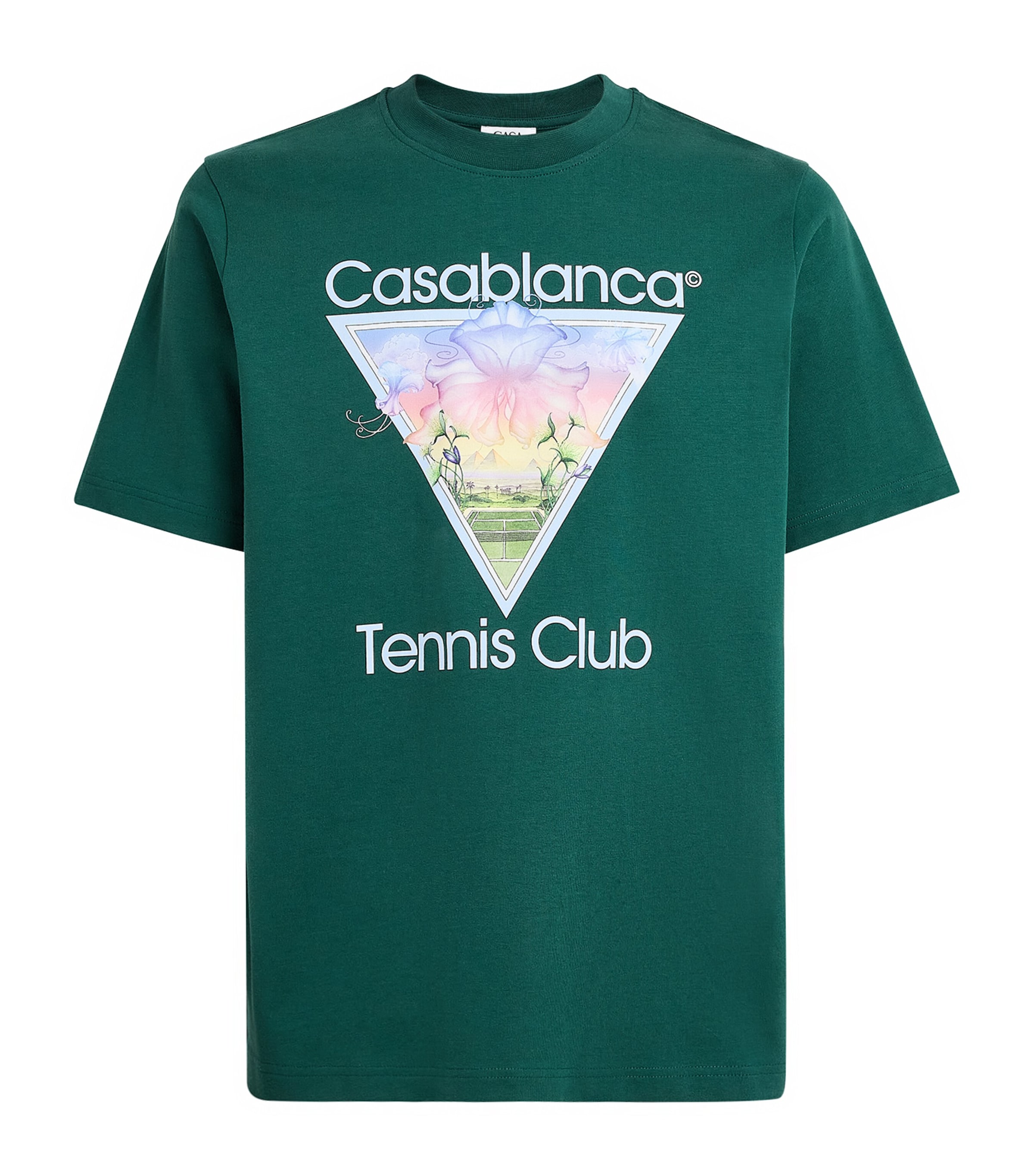 Casablanca Mens Organic Cotton Tennis Club Icon T-Shirt Dark Green