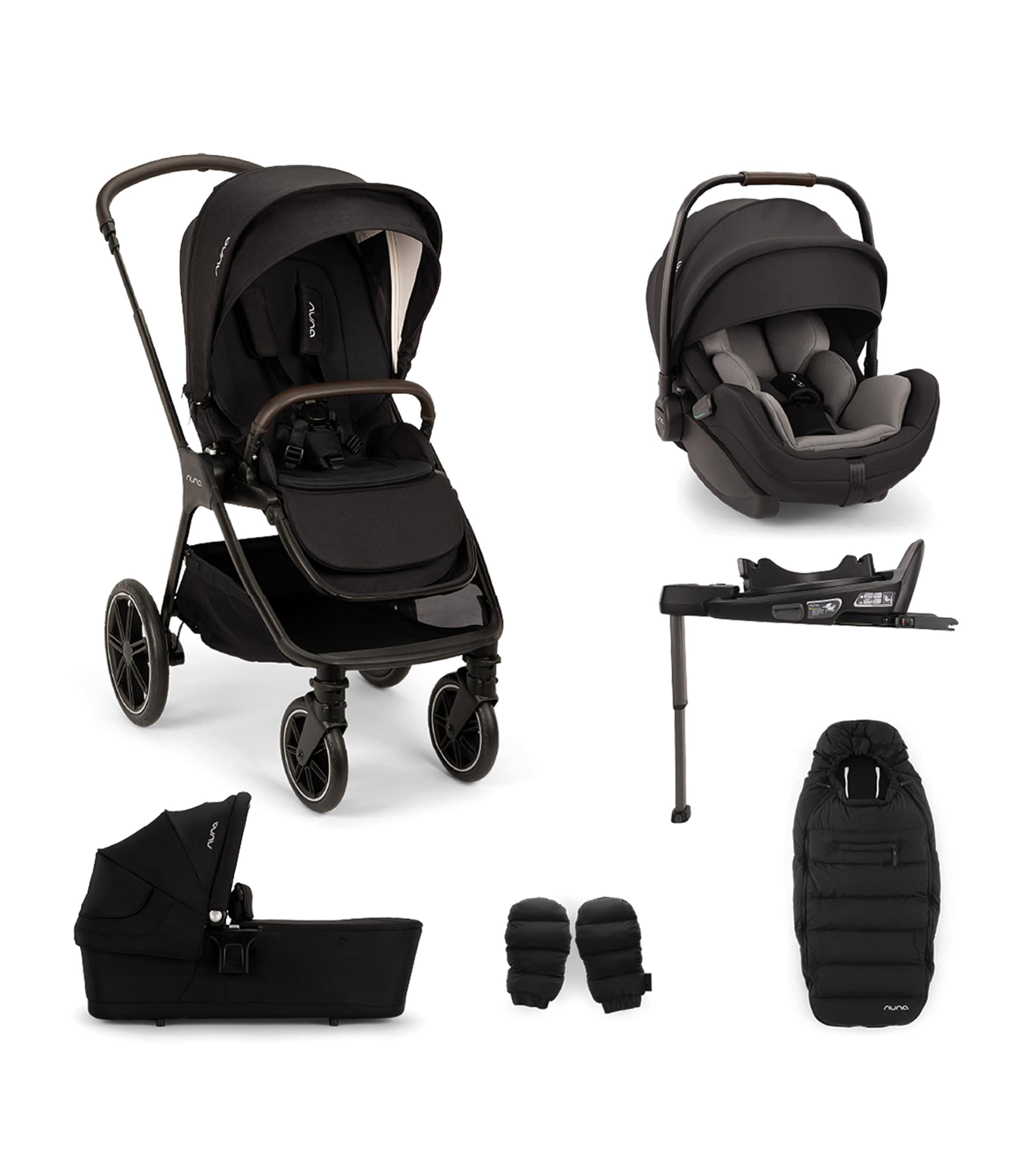 Nuna TRIV LX Pushchair with ARRA Flex and BASE Curv Bundle Caviar