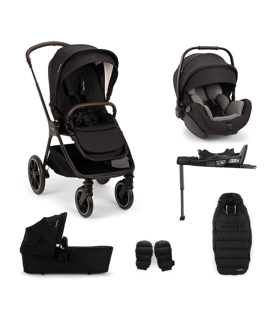 Nuna TRIV LX Pushchair with ARRA Flex and BASE Curv Bundle Caviar