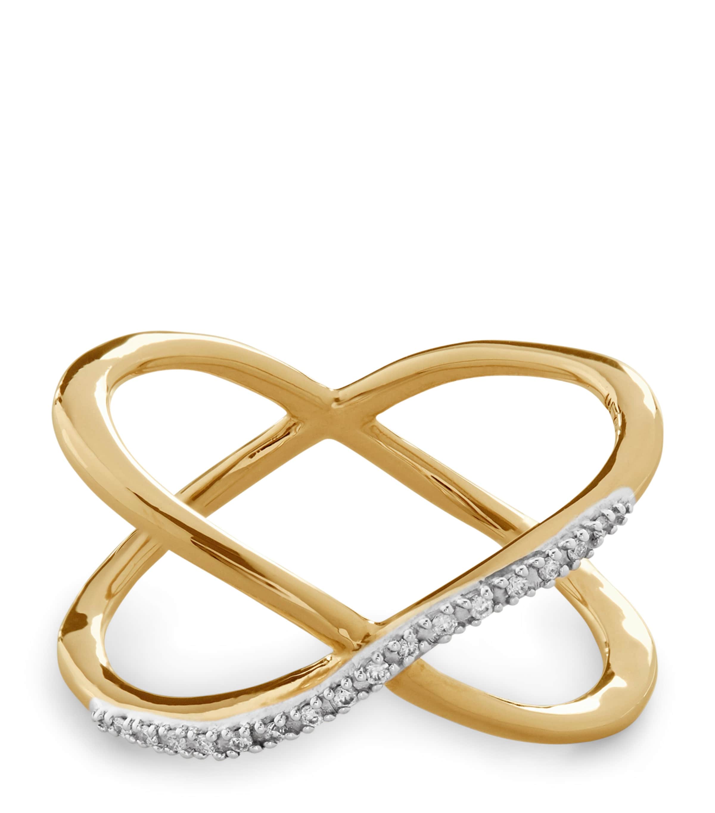 Yellow Gold and Diamond Riva Cross Ring