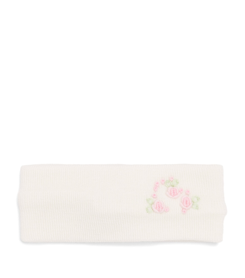 Bimbalo Wool Embroidered Headband (1-12 Months) Off White