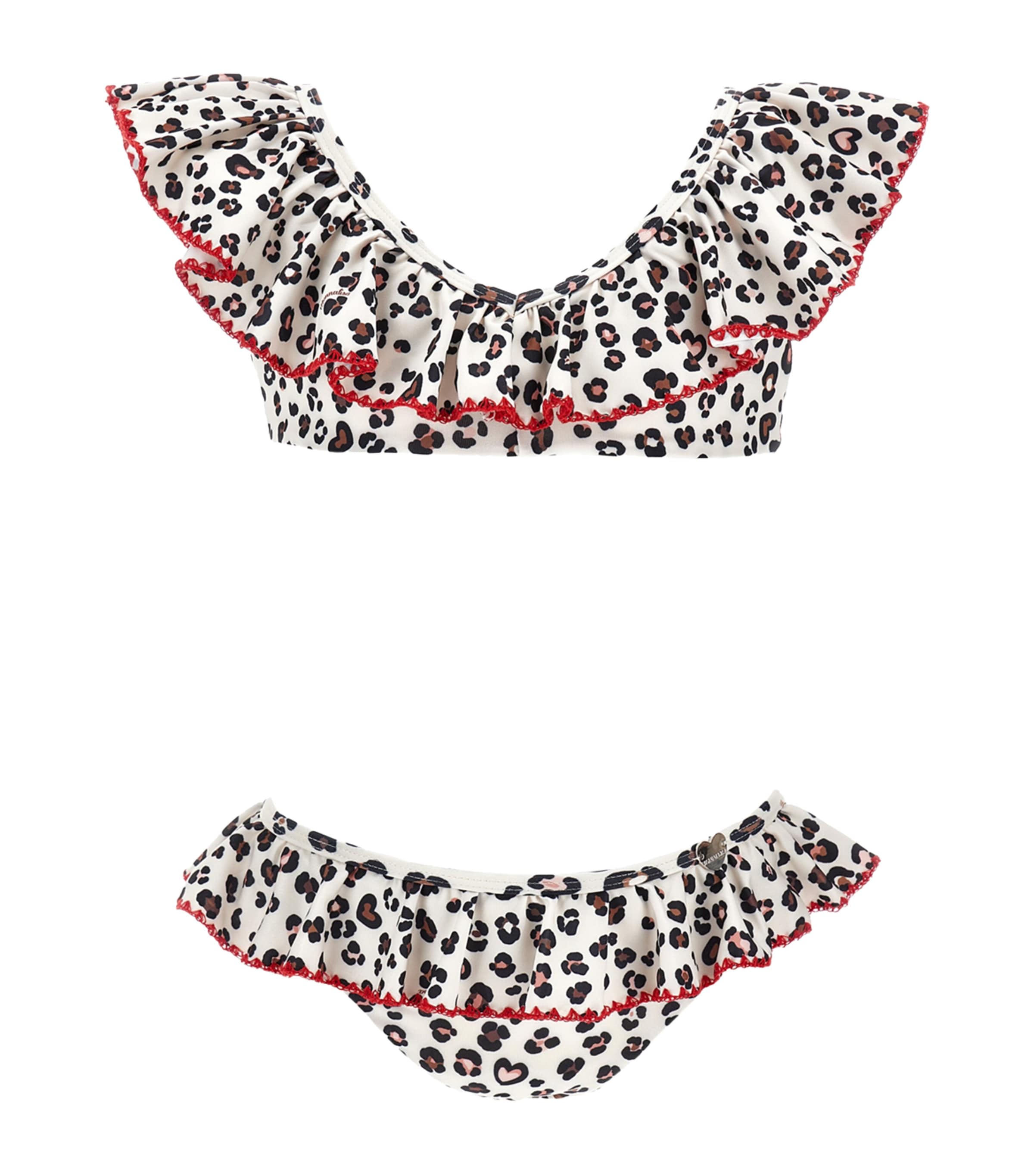 Animal Print Ruffle-Trim Bikini Set (2-12 Years)