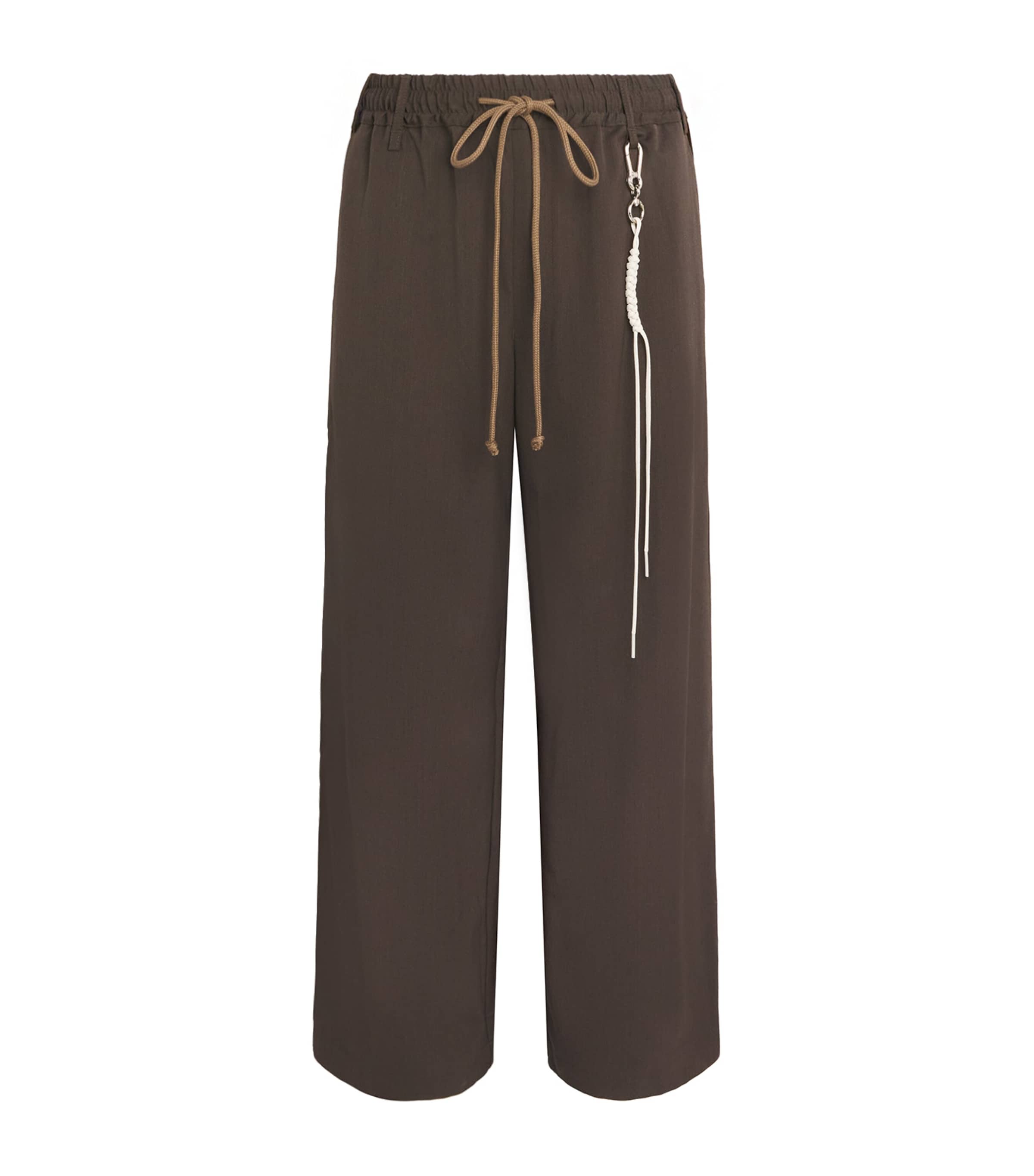 Song For The Mute Mens Wide-Leg Drawstring Trousers Brown