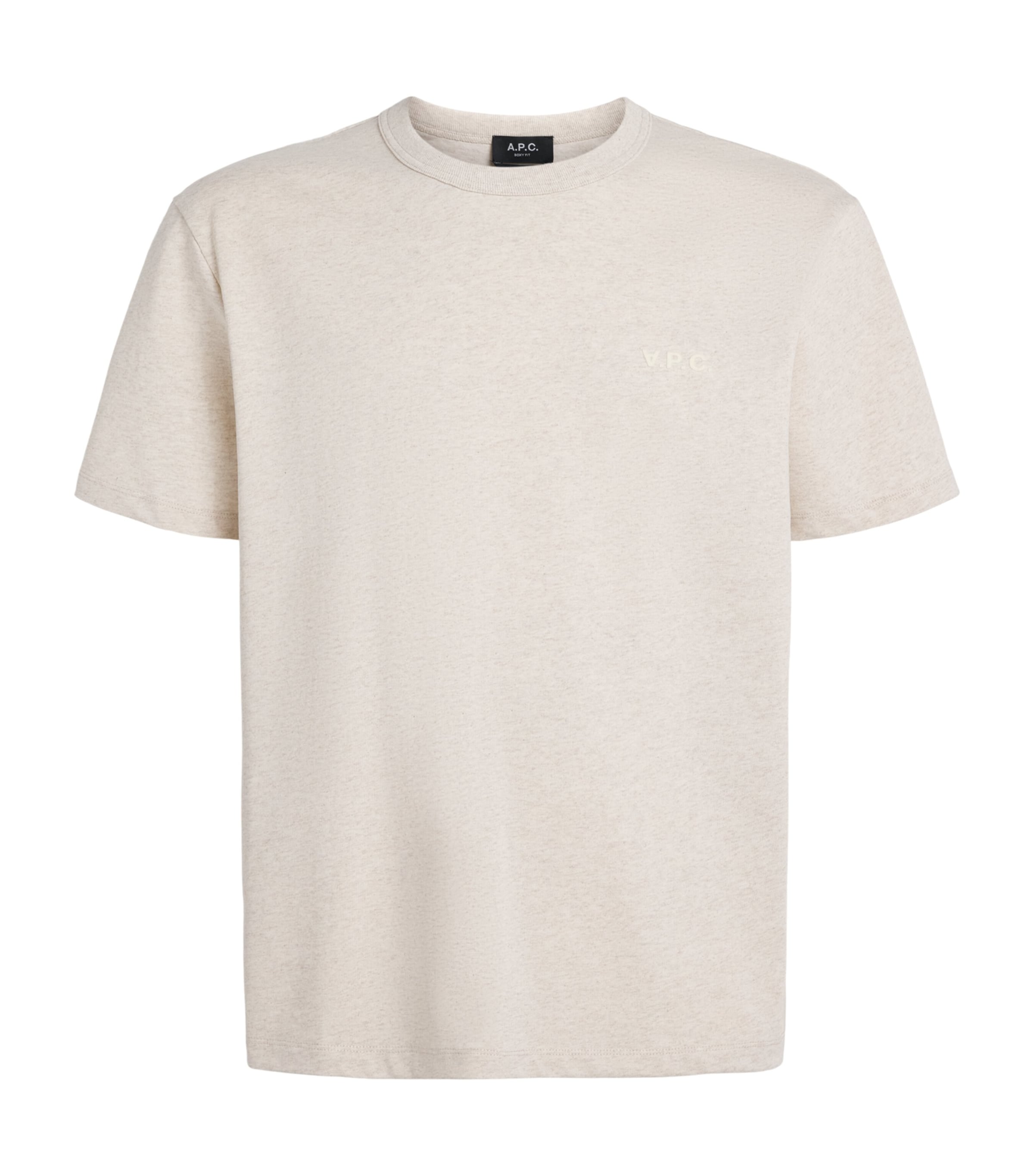 A.P.C. Mens Cotton Logo T-Shirt Ecru Chine / Ecru