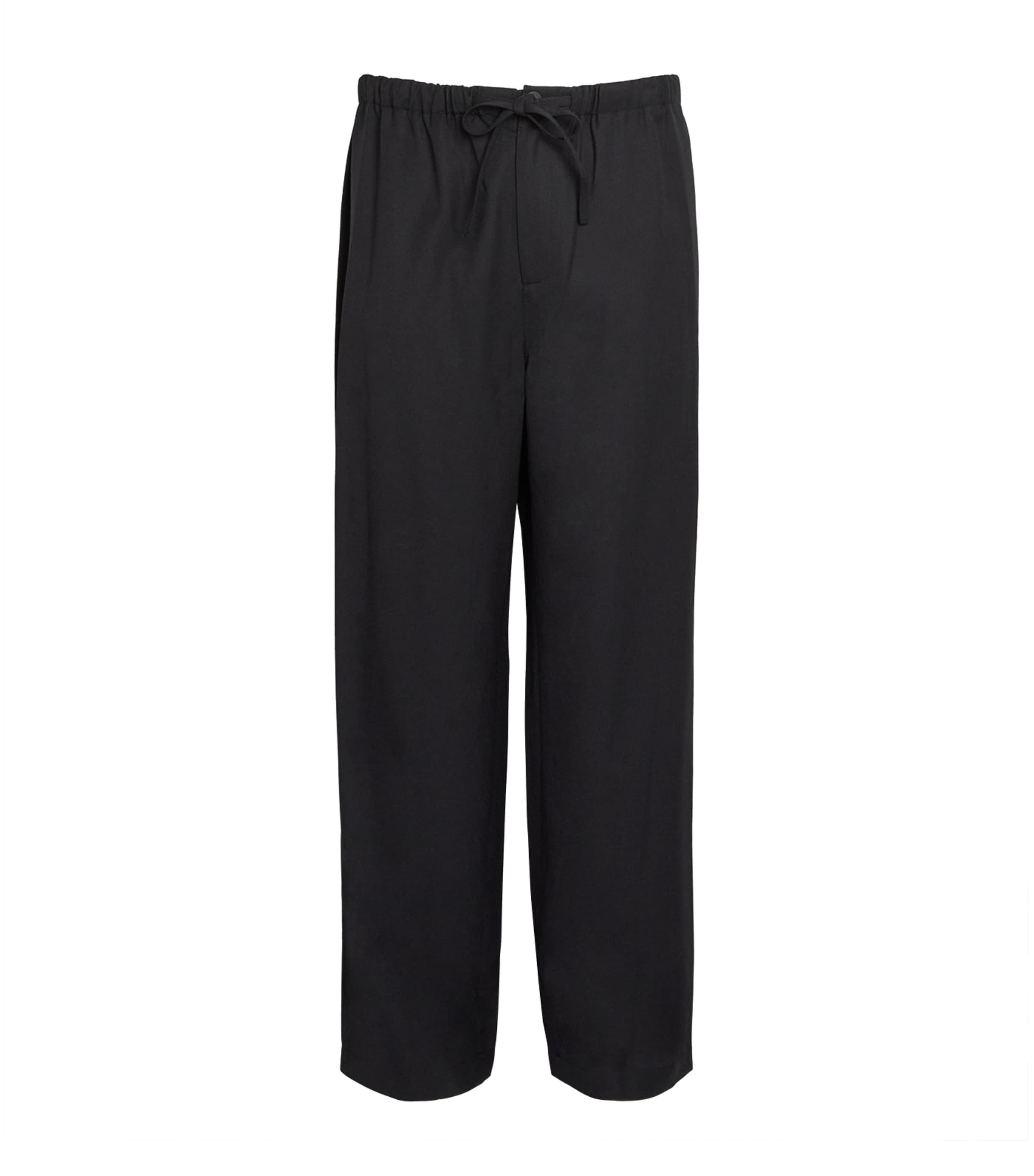 Le 17 Septembre Mens Wool-Blend Drawstring Trousers Black