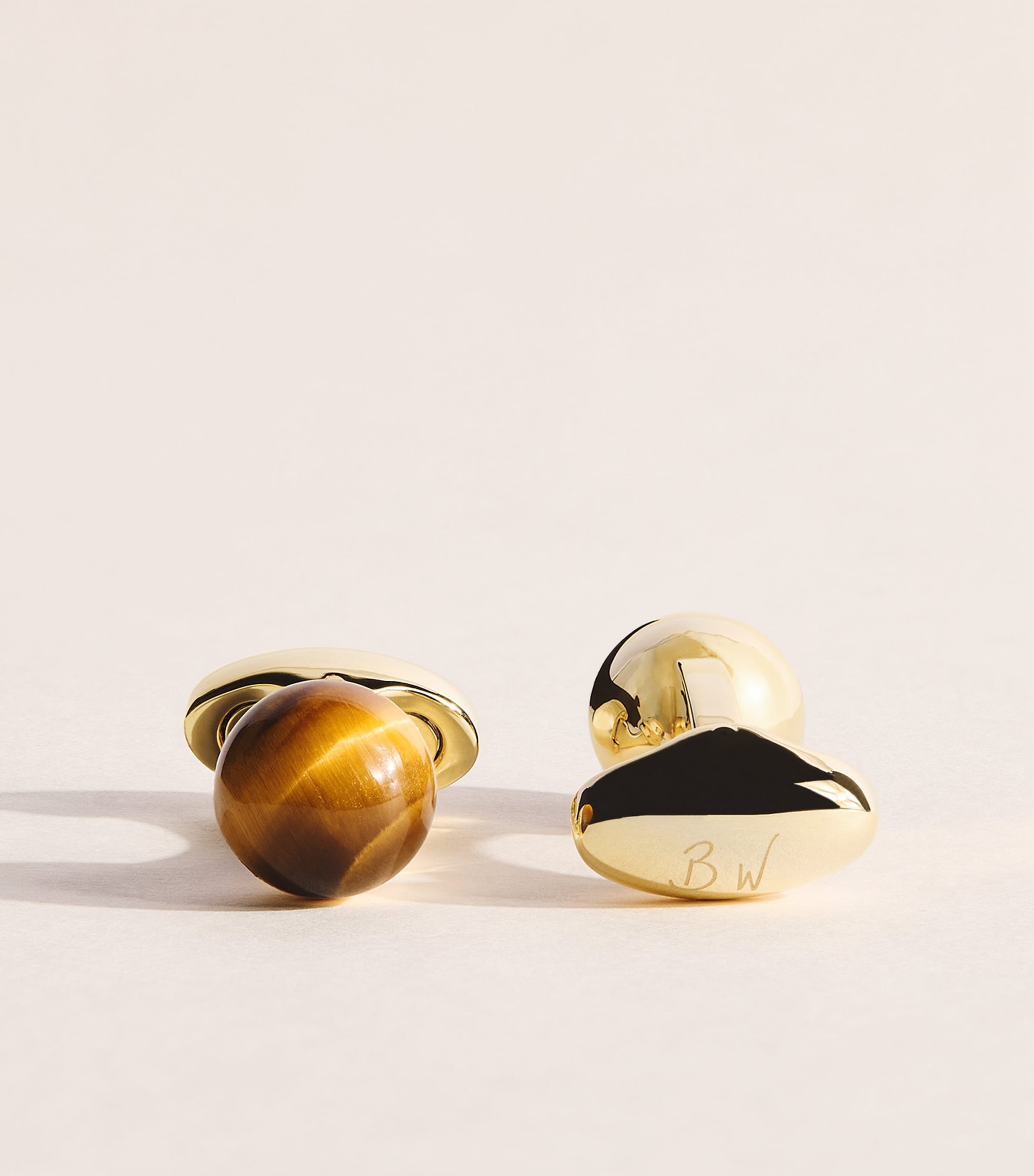 Babette Wasserman Chakra Power Orb Tigers Eye Cufflinks Tigers Eye
