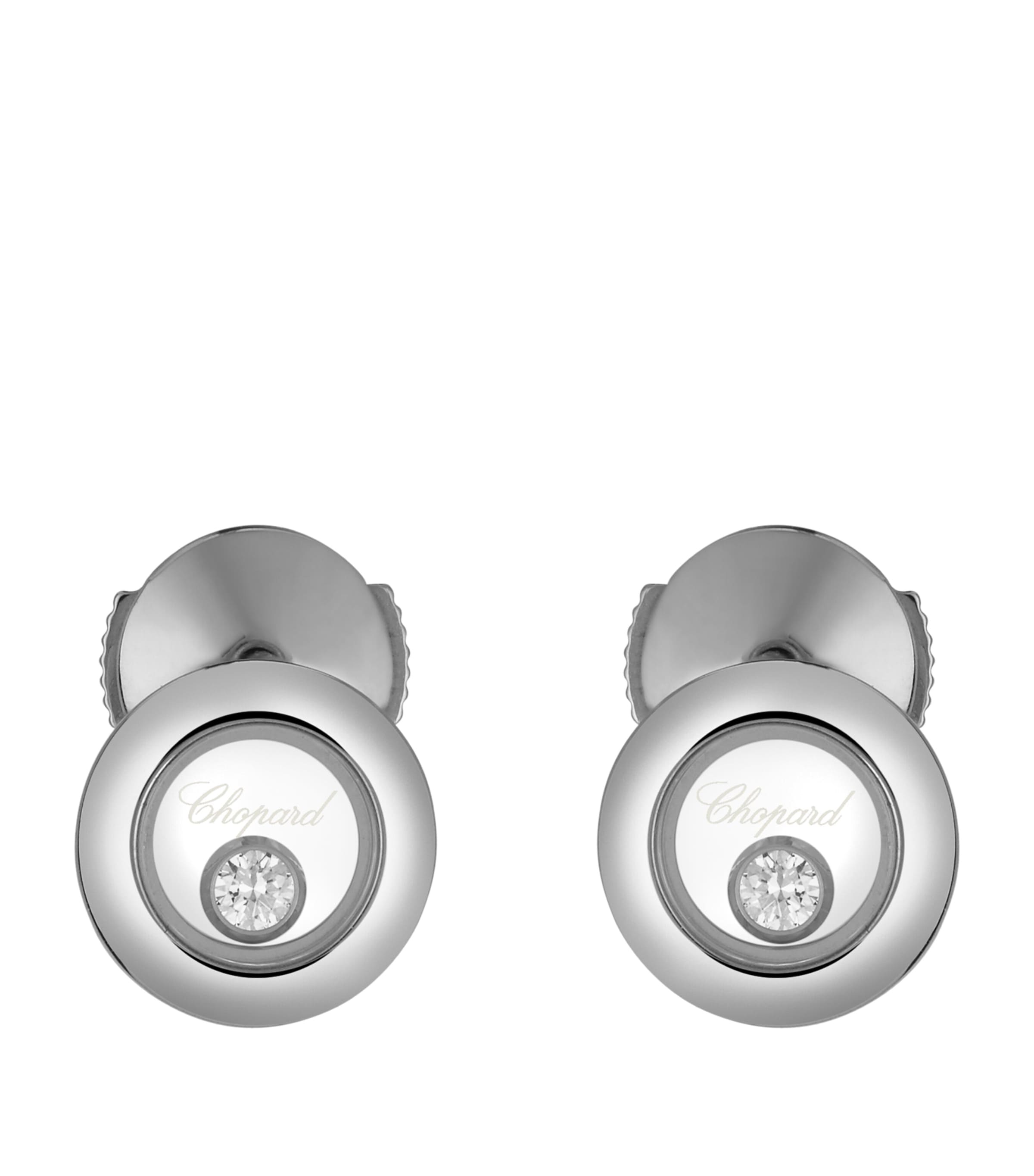 White Gold And Diamond Happy Diamonds Icons Earrings