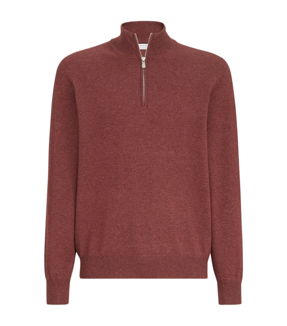 Brunello Cucinelli Mens Cashmere Half-Zip Sweater
