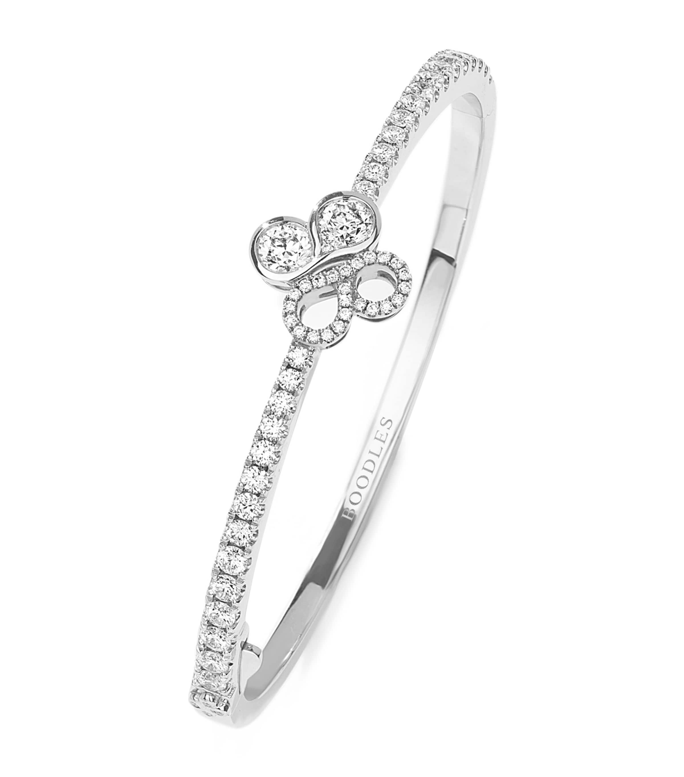 Boodles White Gold and Diamond Be Boodles Bangle Silver