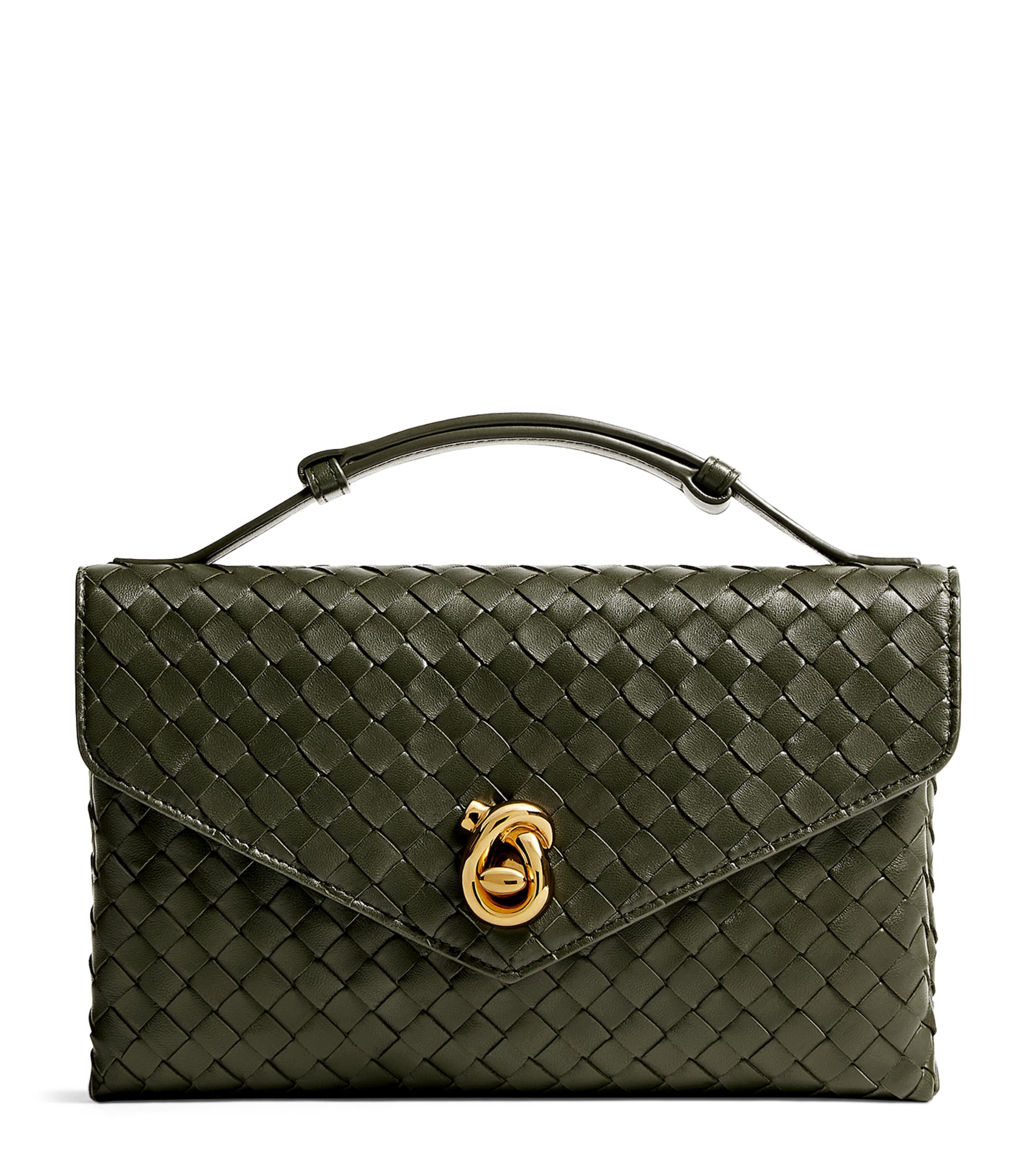Bottega Veneta Leather Knot Lock Top-Handle Bag