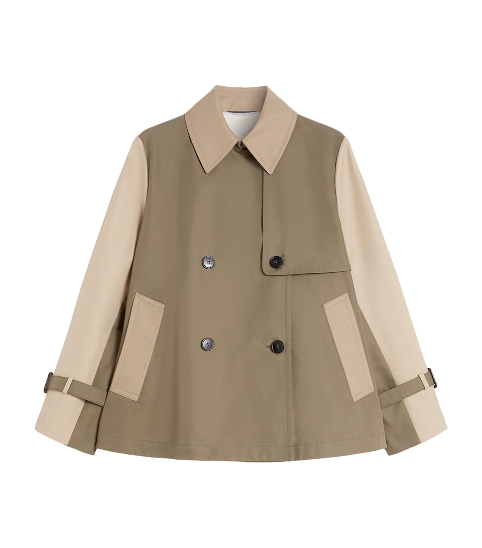 Gabardine Cropped Trench Coat