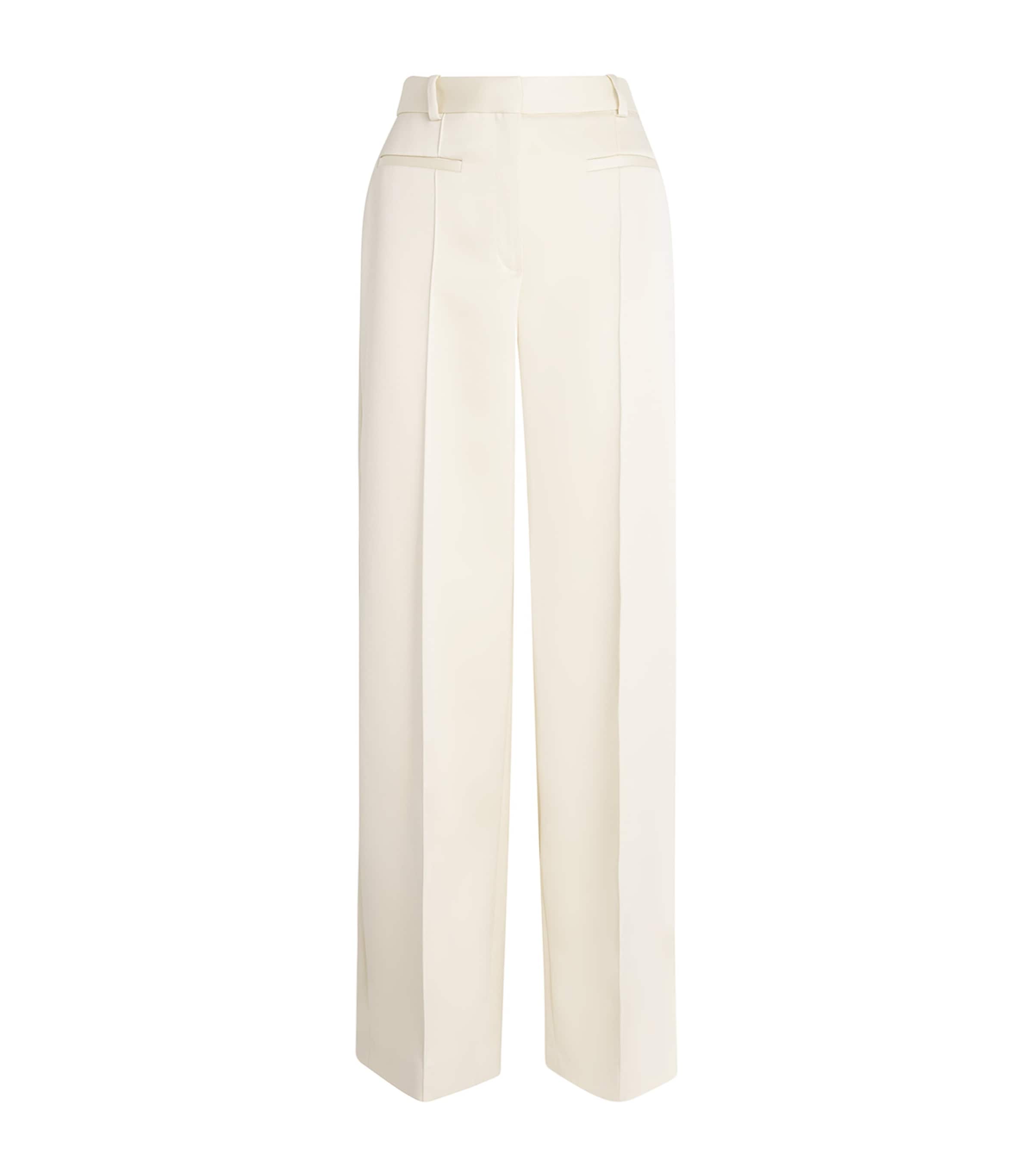 Satin Wide-Leg Tailored Trousers