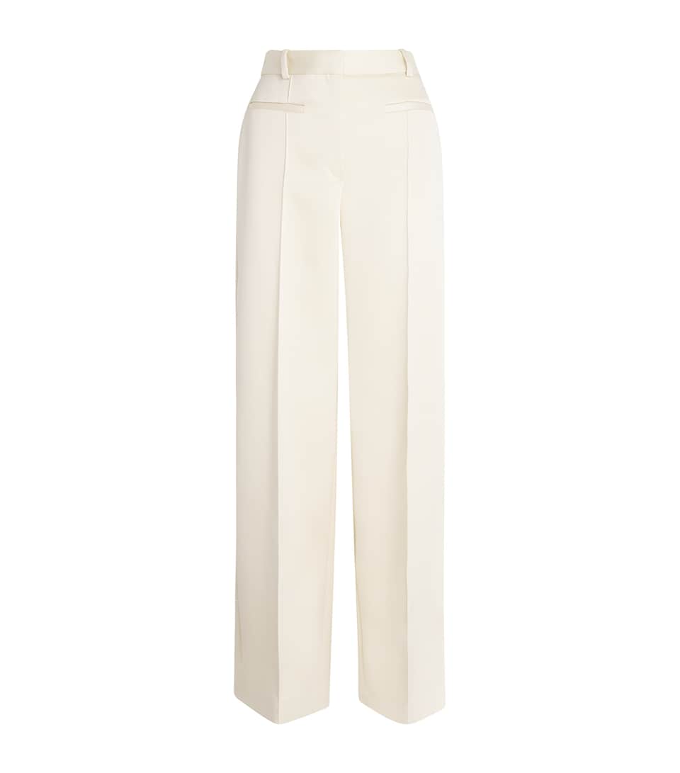 Satin Wide-Leg Tailored Trousers