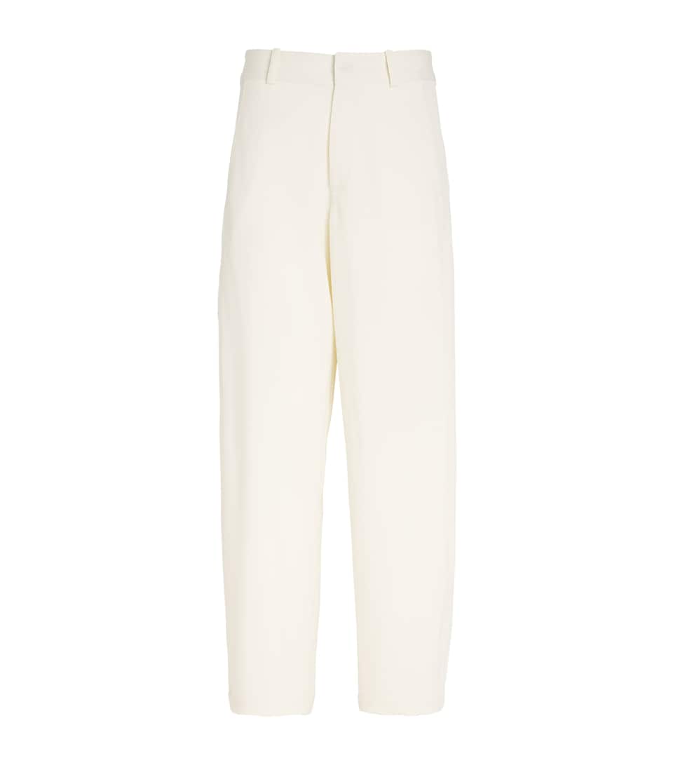 Wool-Silk Wide-Leg Trousers
