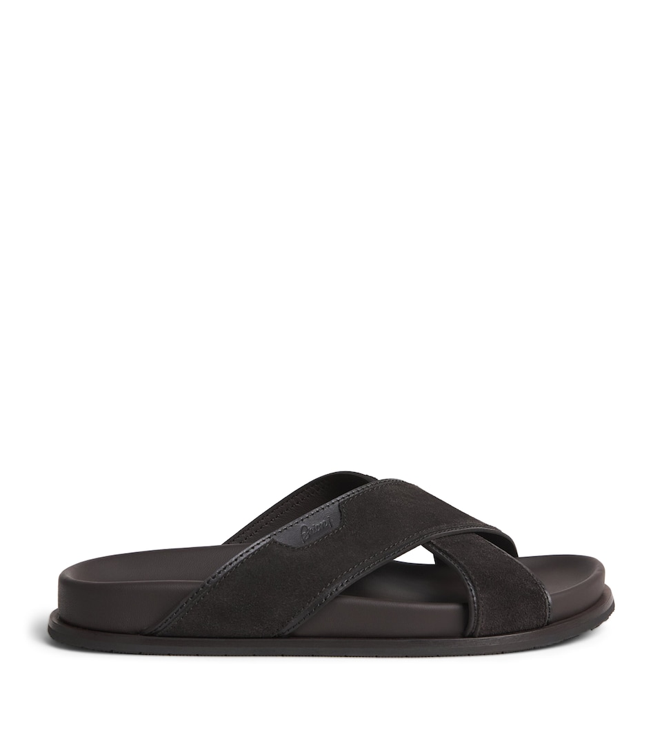 Brioni Suede Crossover Slides