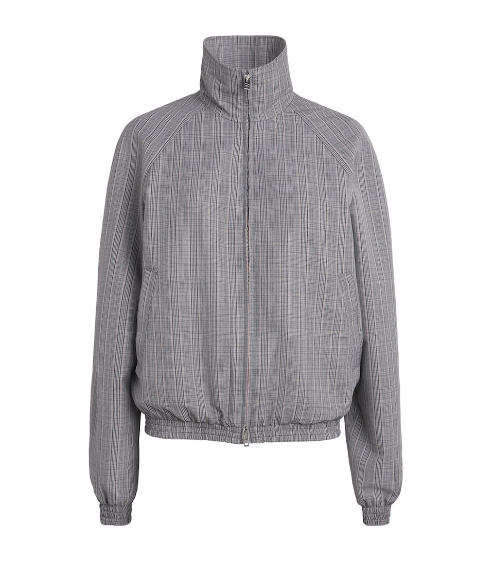 Acne Studios Womens Check Tailored Bomber Jacket Multi Grey