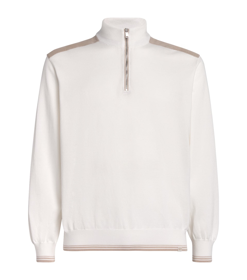 Cotton Quarter-Zip Sweater