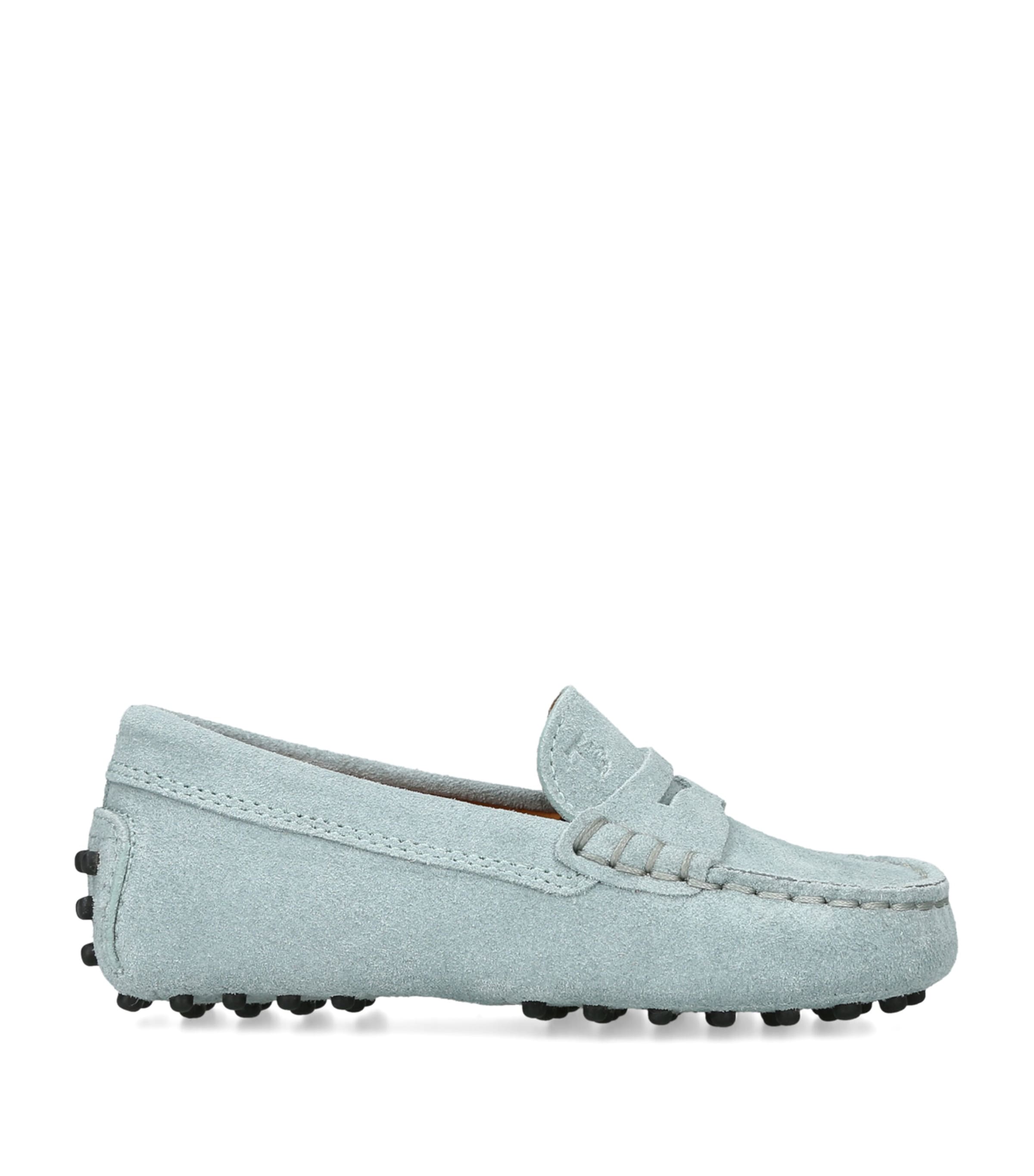 Tod's Suede Gommini Loafers Pale Blue