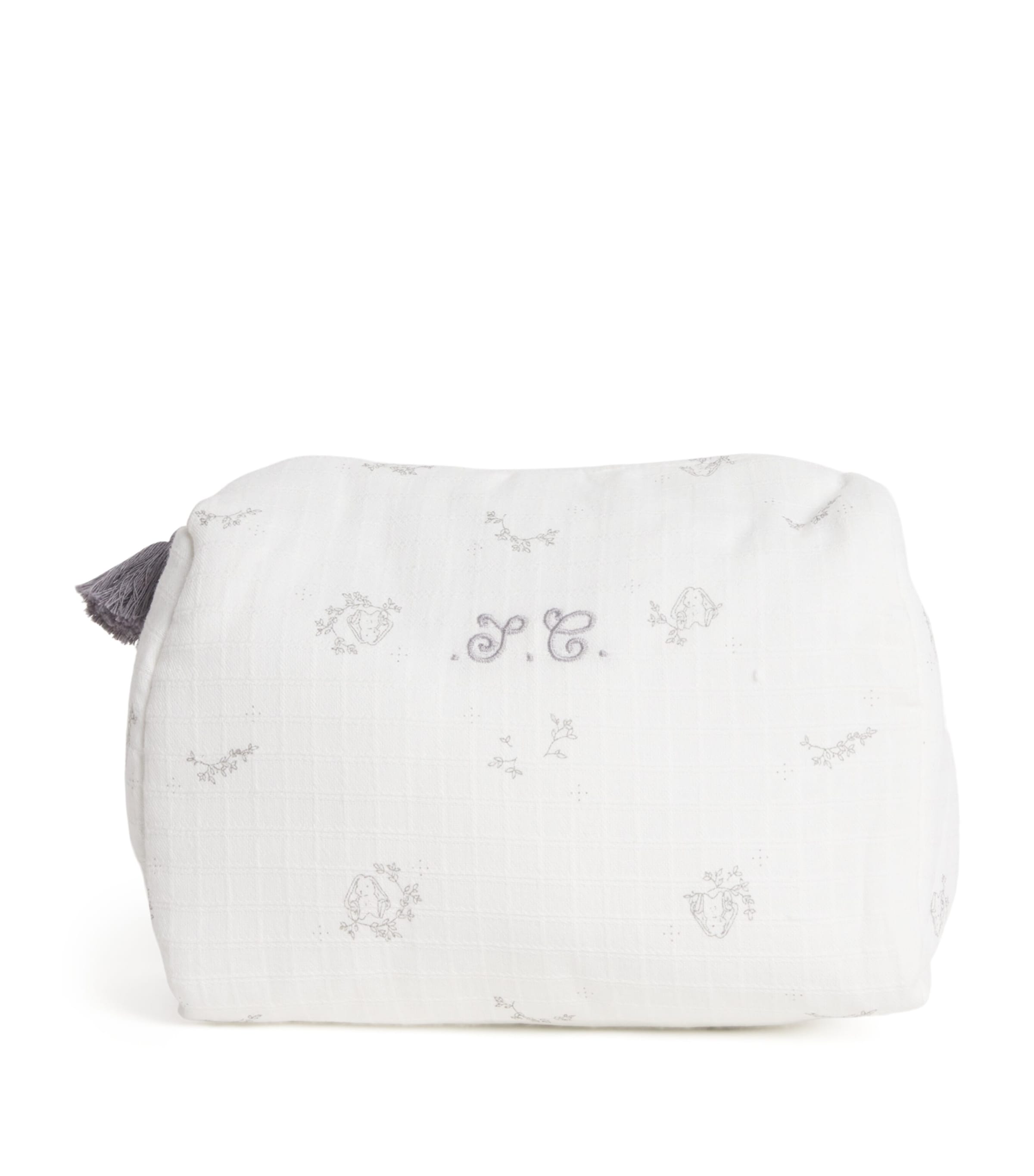 Tartine et Chocolat Cotton Rabbit Print Toiletry Bag Écru / Ivory