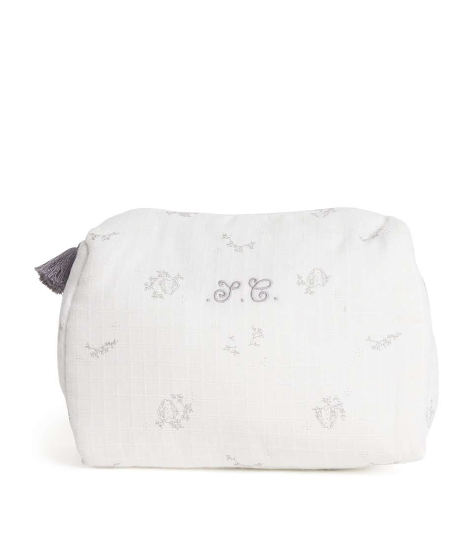 Tartine et Chocolat Cotton Rabbit Print Toiletry Bag Écru / Ivory