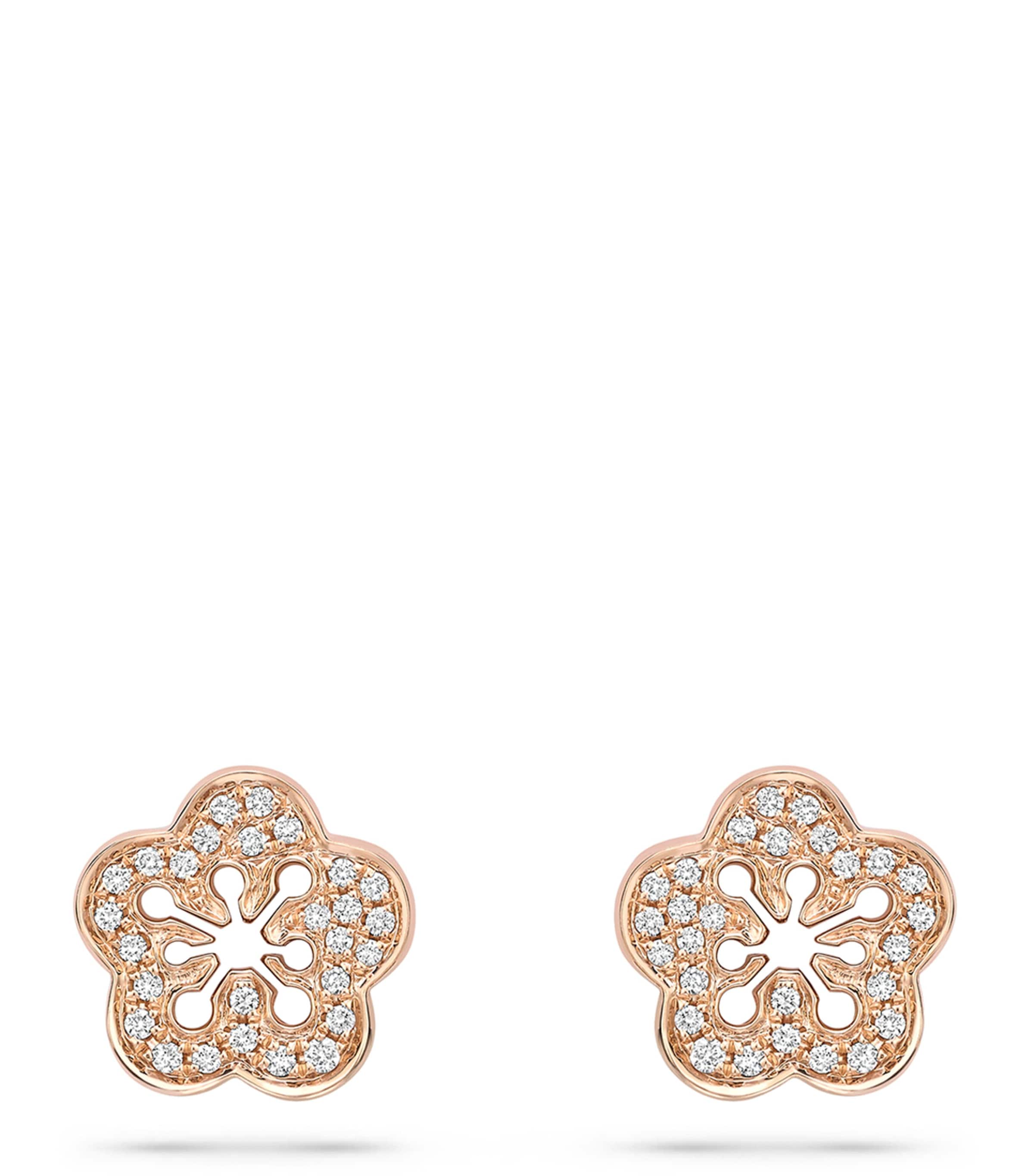 Boodles Rose Gold and Diamond Blossom Stud Earrings Rose Gold