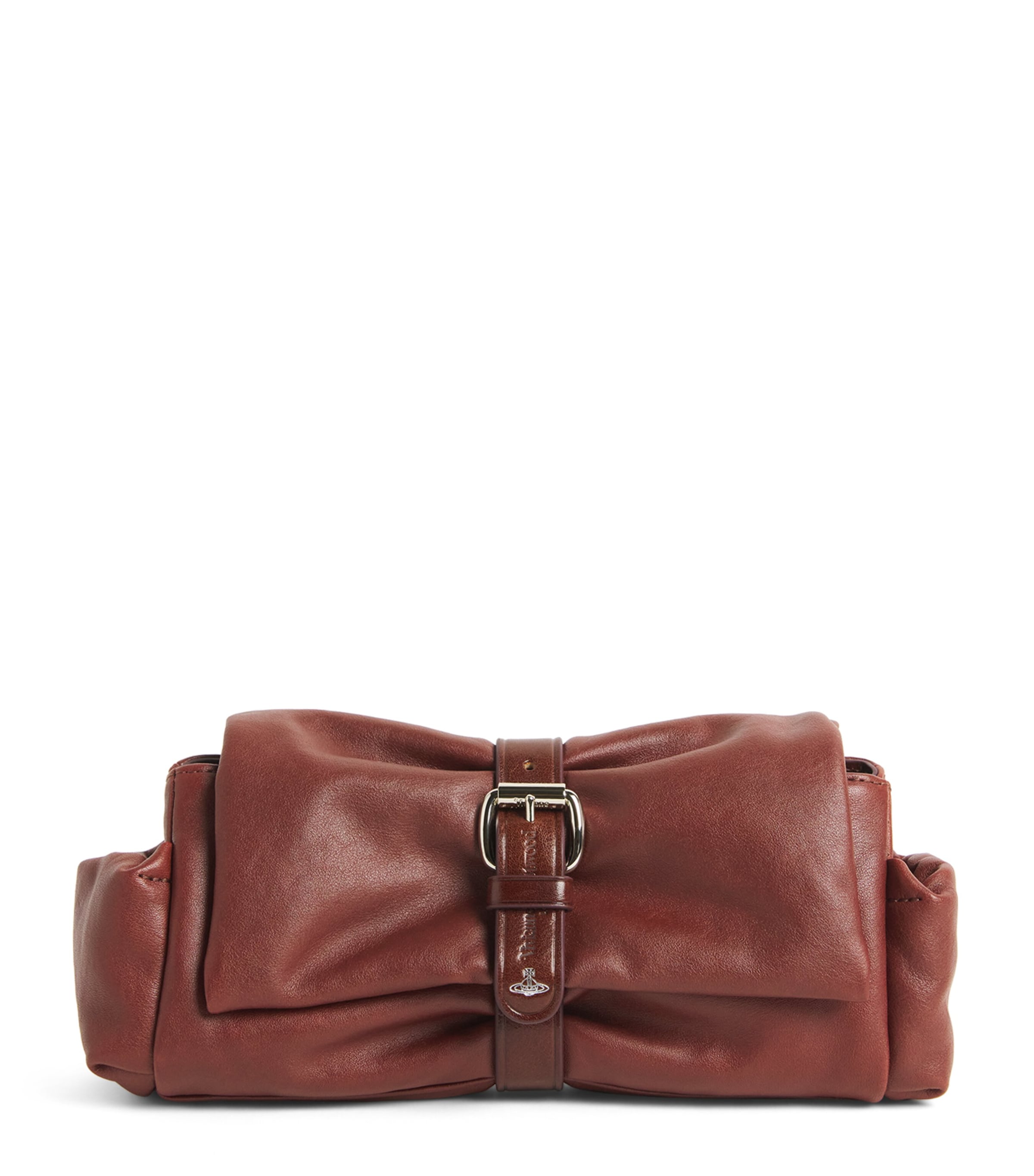 Vivienne Westwood Leather Hazel Treasure Clutch Bag Brown