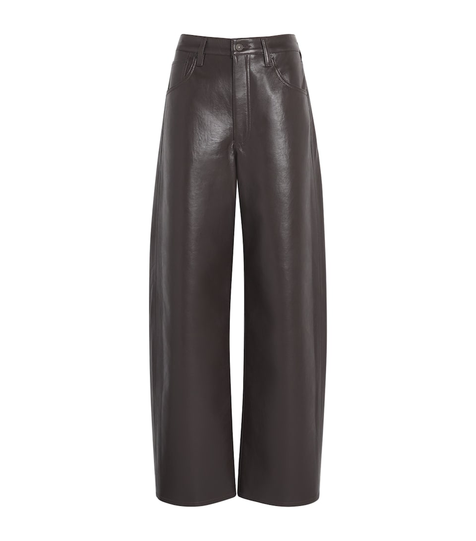 Leather-Blend Ayla Baggy Jeans