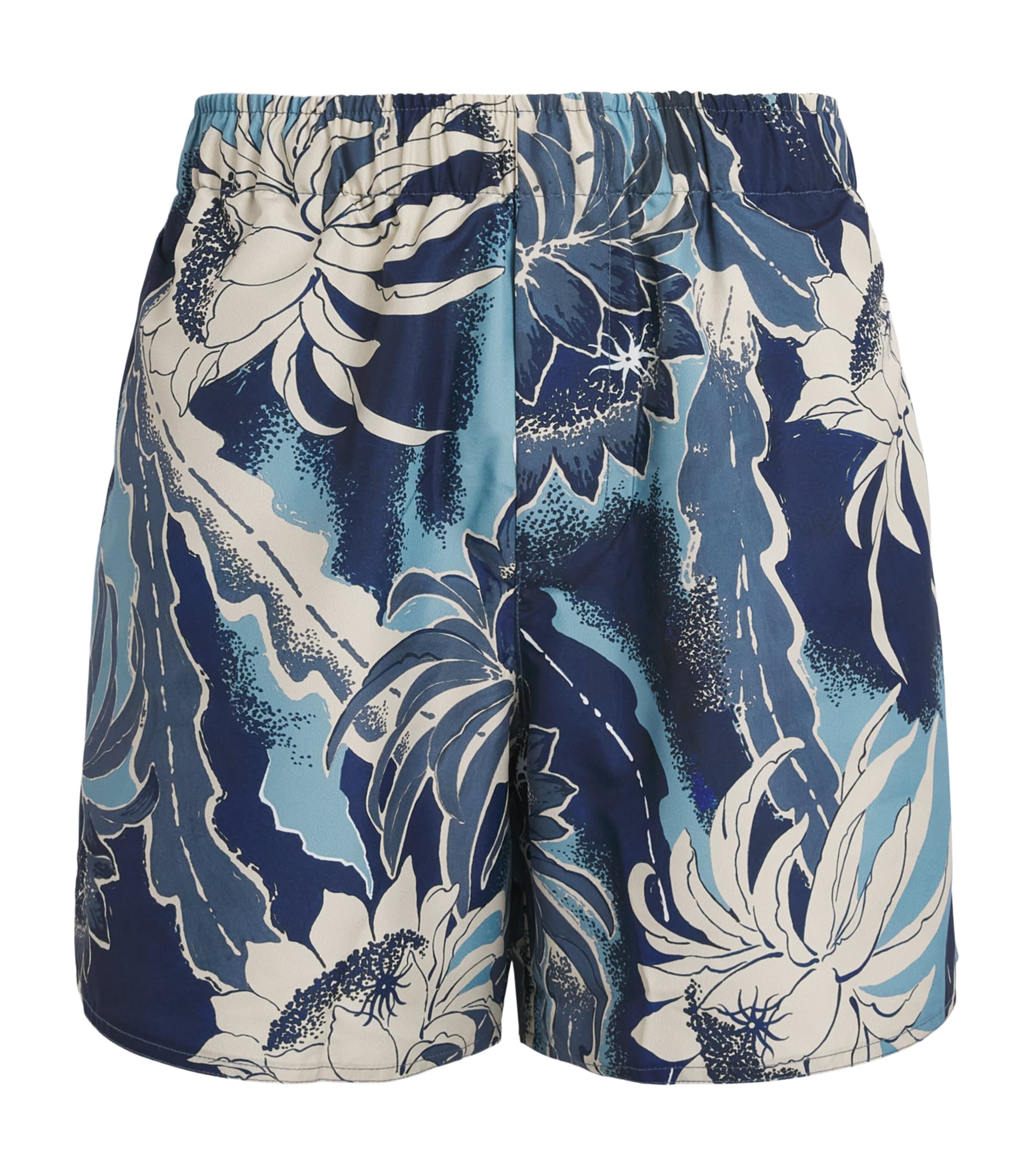 JW Anderson Mens Floral Print Swim Shorts Sapphire