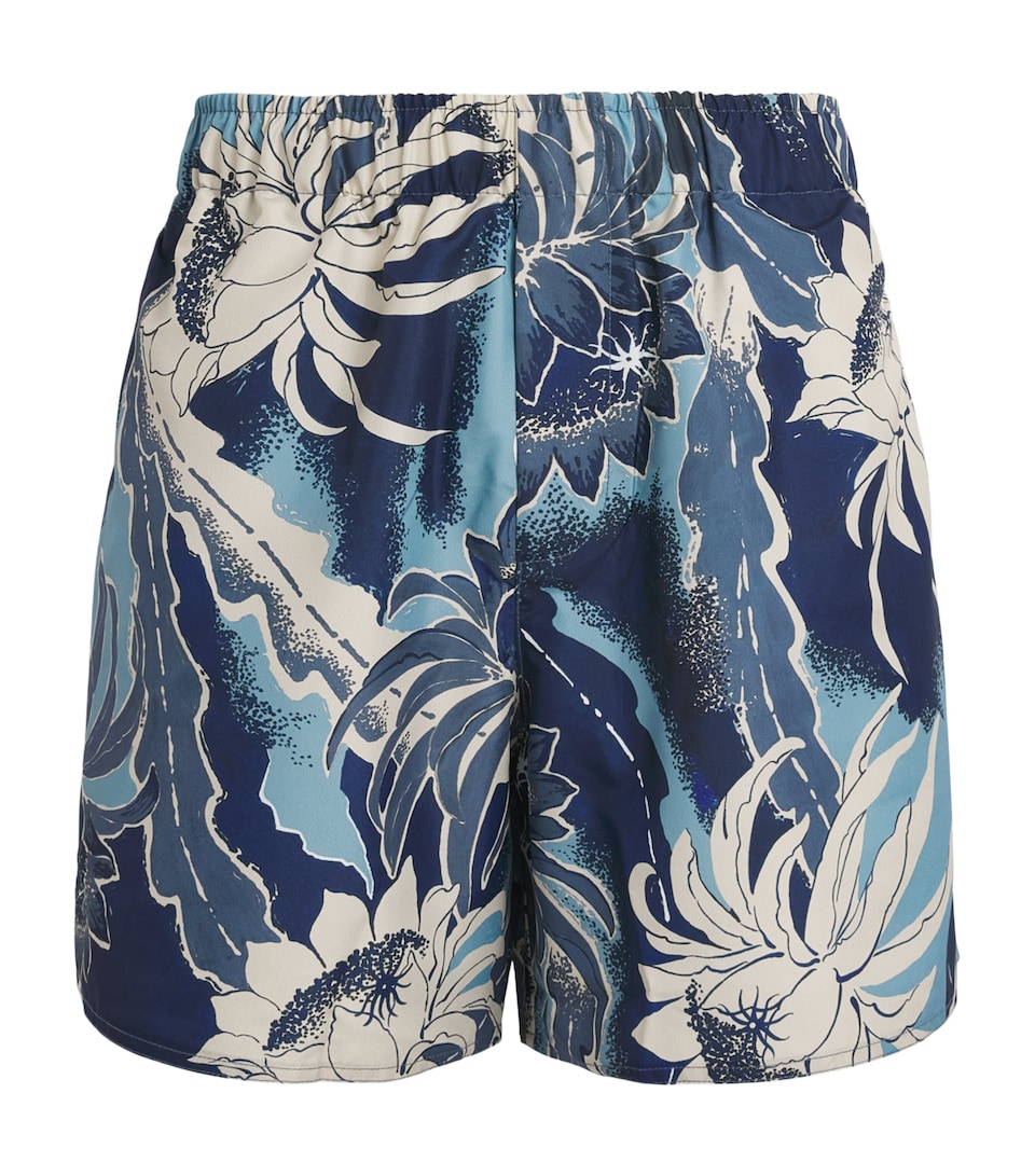 JW Anderson Mens Floral Print Swim Shorts Sapphire